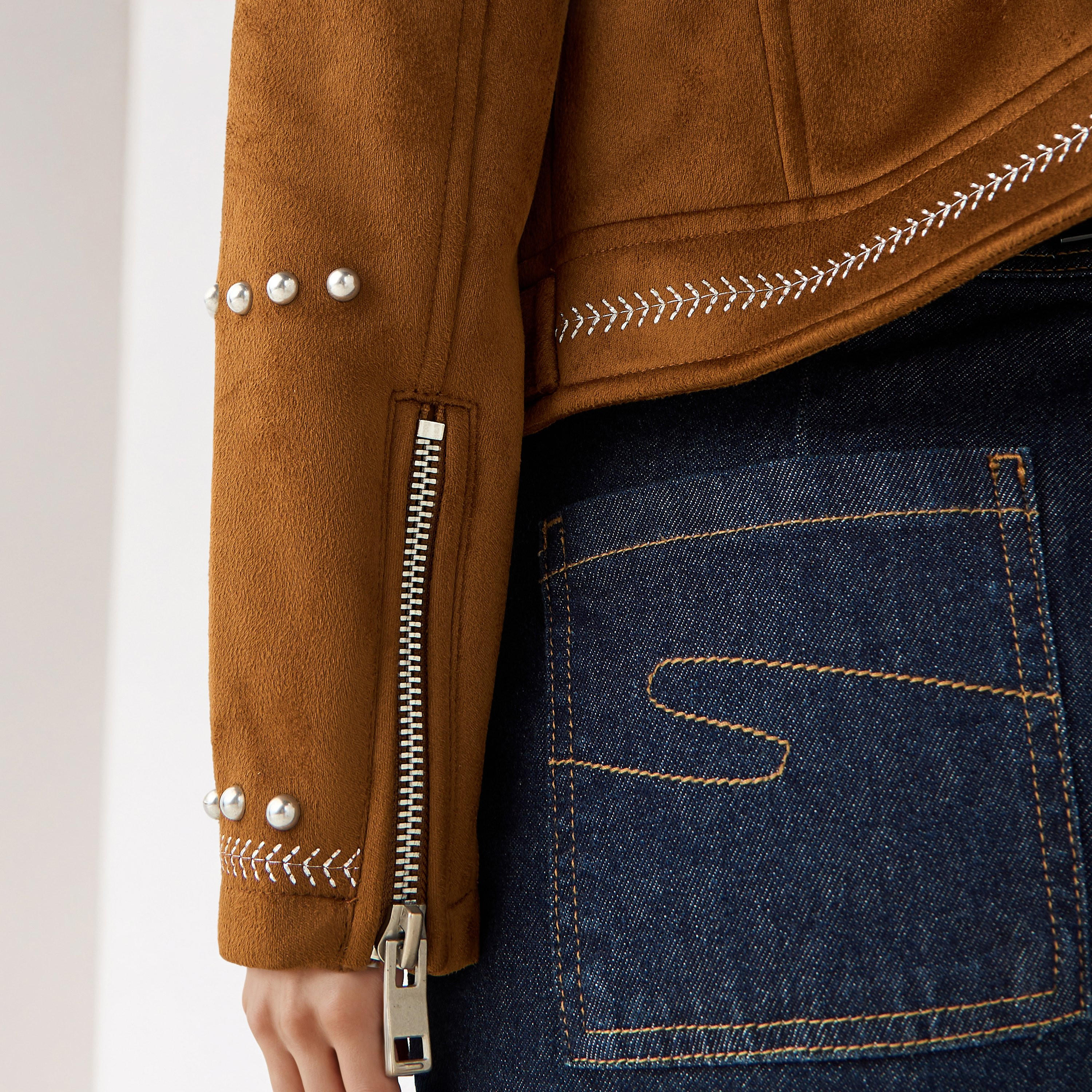 Biker Jacket with Stud Embellishments-women-winterwear-coatsandjackets-jackets-image-4