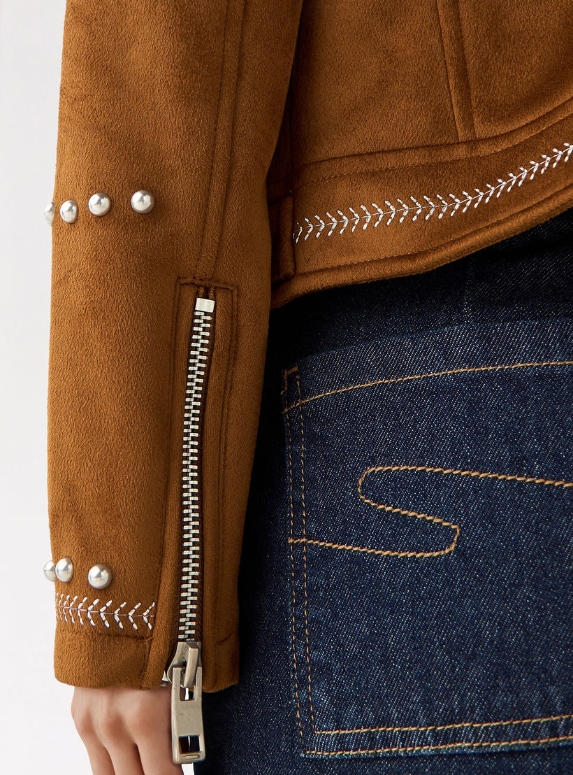 Biker Jacket with Stud Embellishments-women-winterwear-coatsandjackets-jackets-image-4