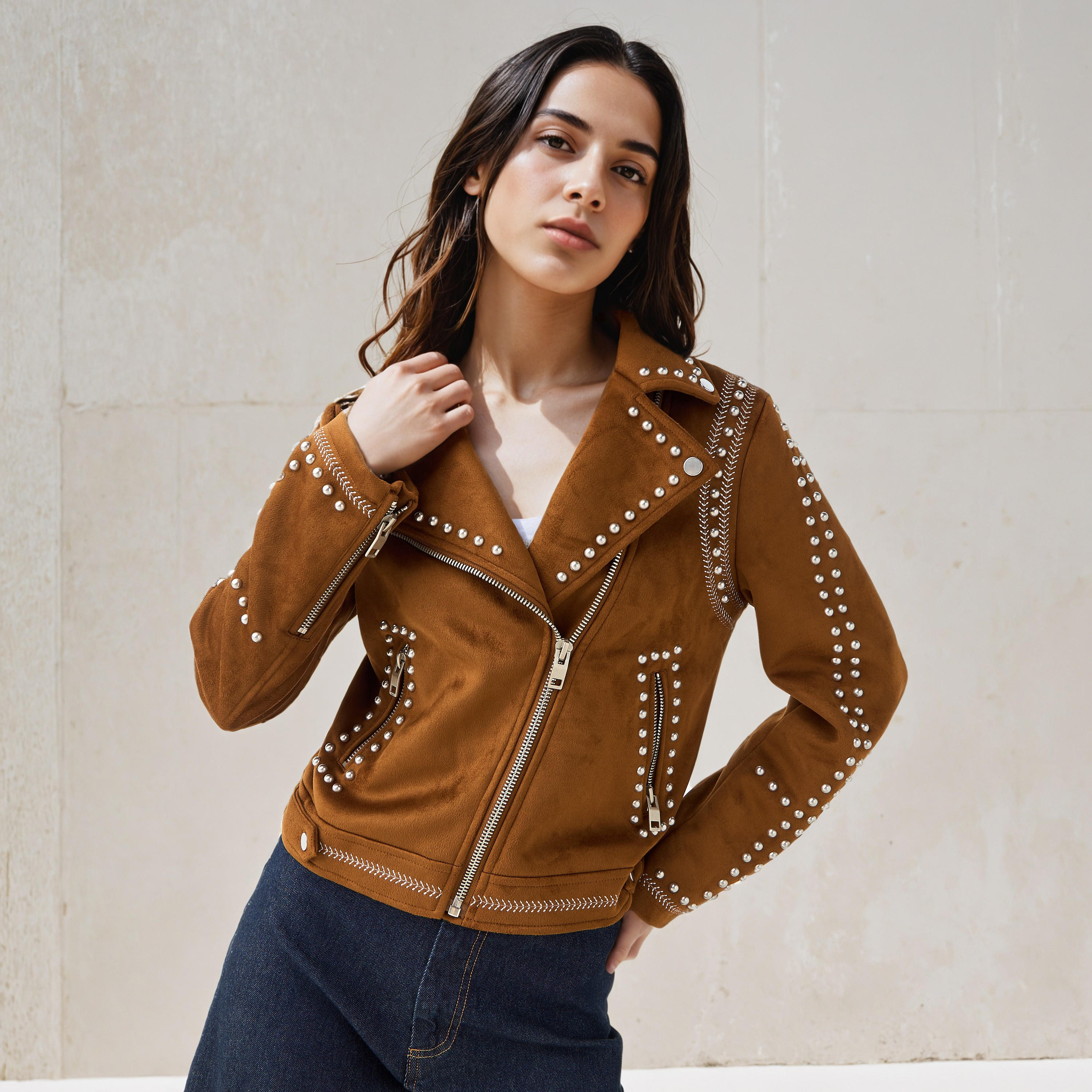 Biker Jacket with Stud Embellishments-women-winterwear-coatsandjackets-jackets-image-6
