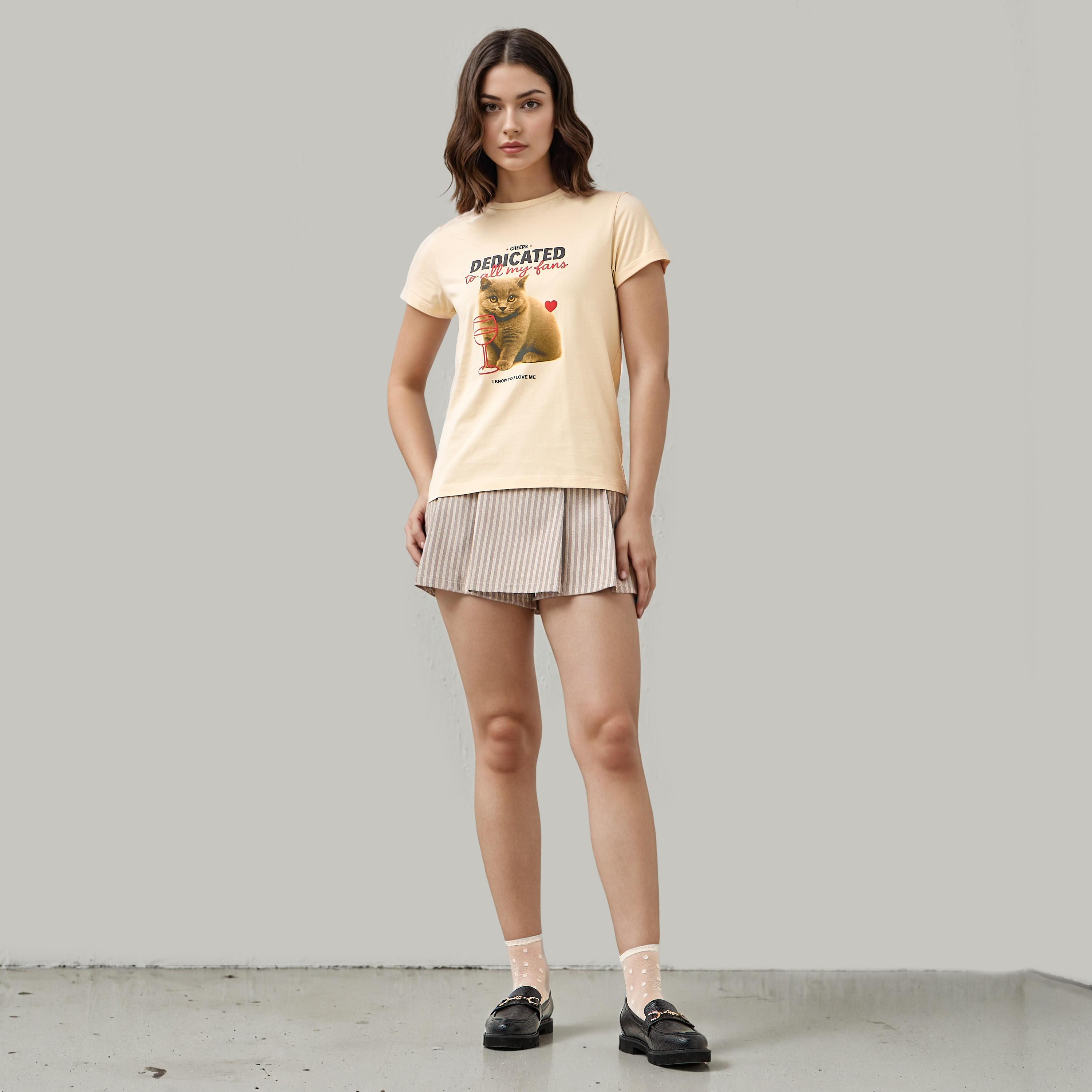 Graphic Print Crew Neck T-shirt-women-clothing-tshirts-image-2