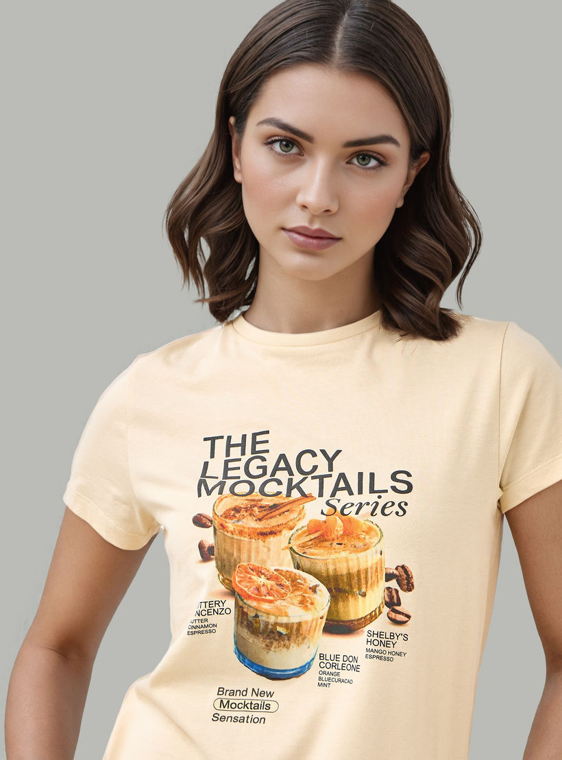 Graphic Print Crew Neck T-shirt-women-clothing-tshirts-image-4