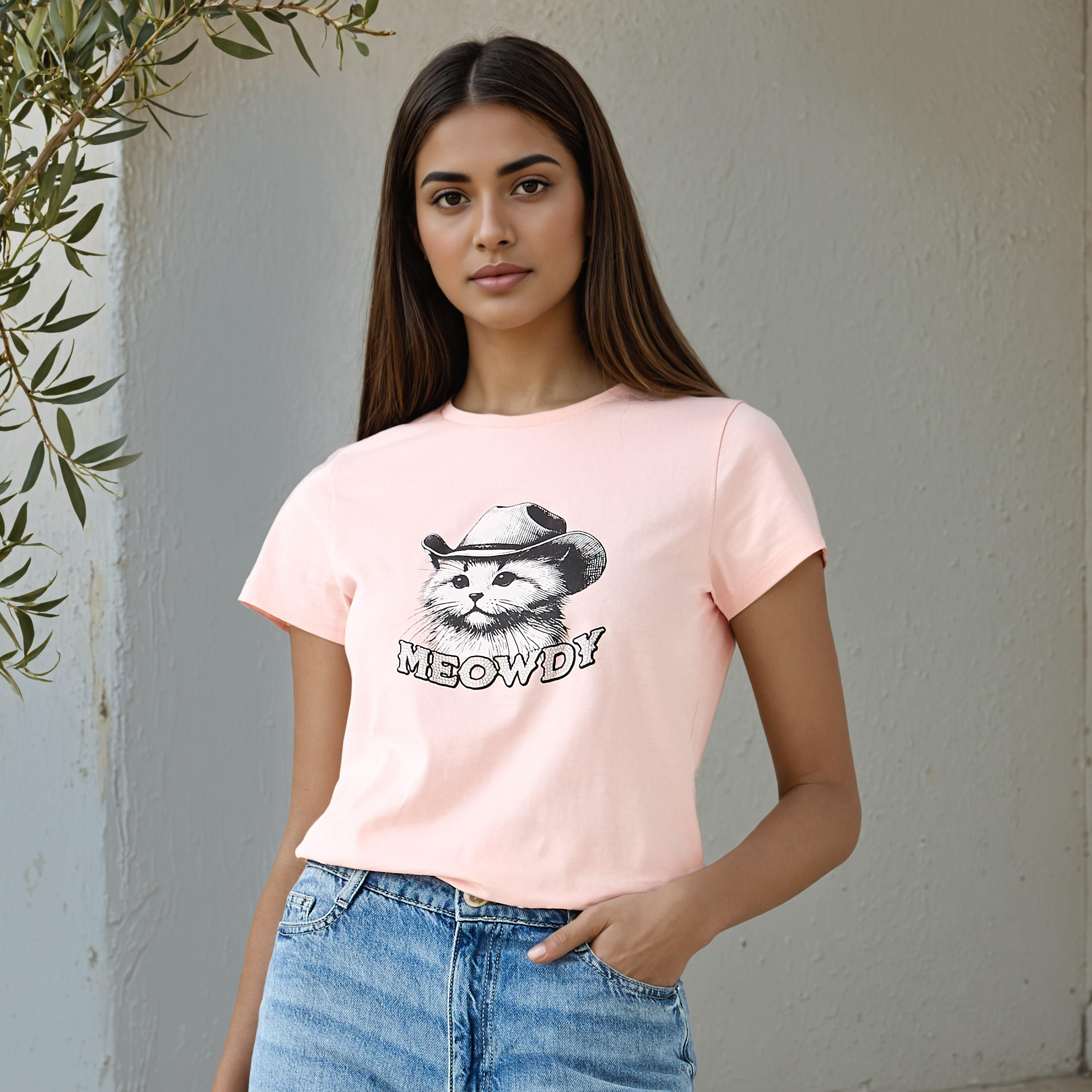 Graphic Print T-shirt with Crew Neck-women-clothing-tshirts-image-1