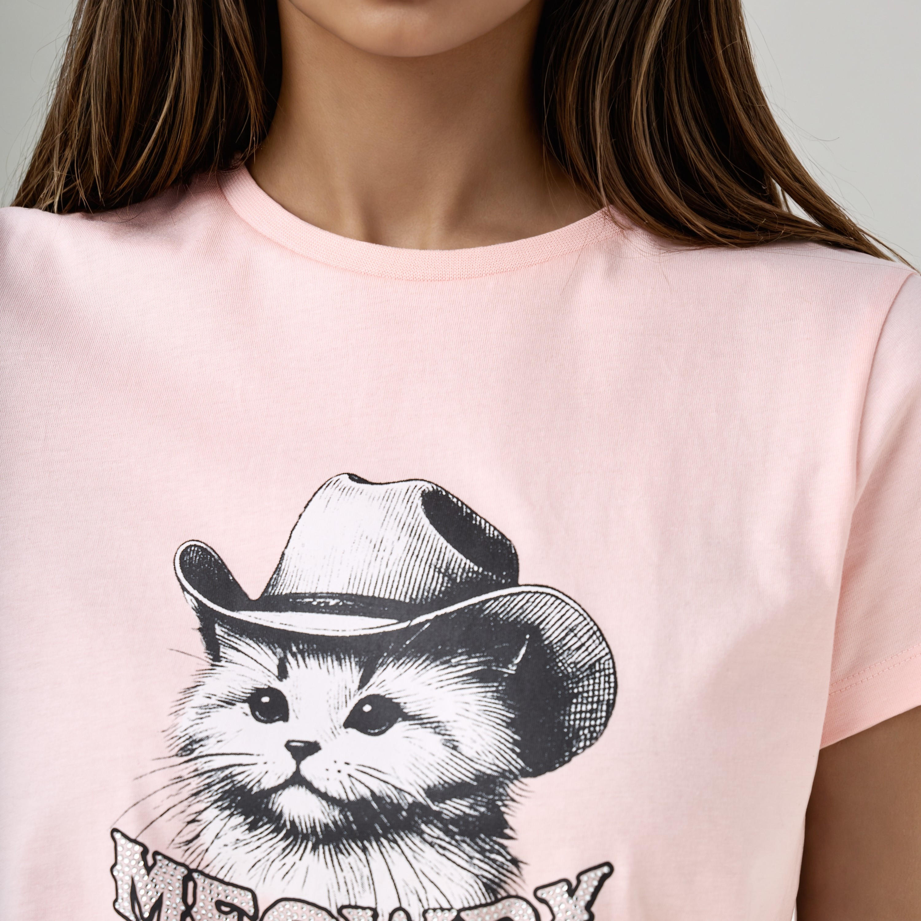 Graphic Print T-shirt with Crew Neck-women-clothing-tshirts-image-5
