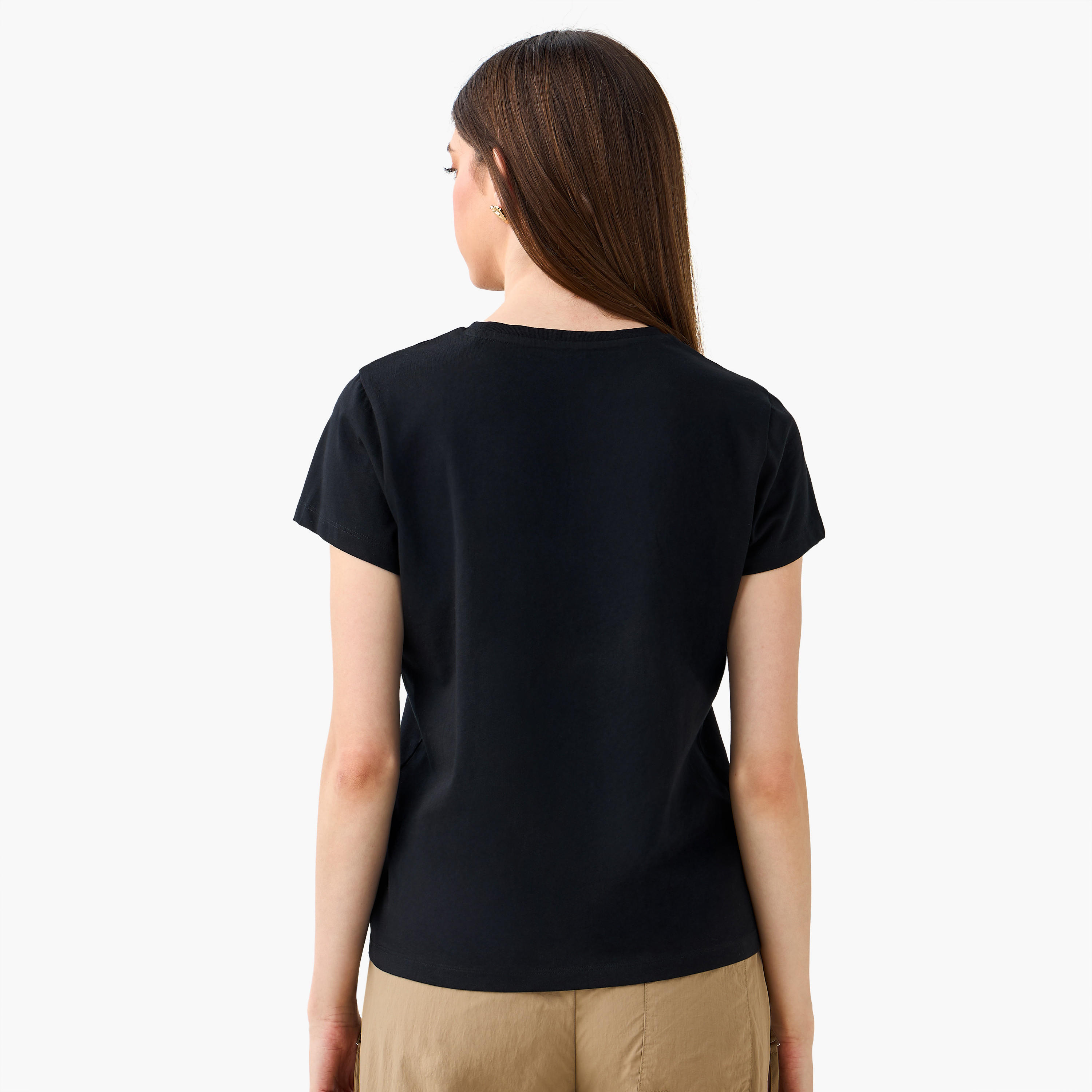 Graphic Print T-shirt with Crew Neck-women-clothing-tshirts-image-3