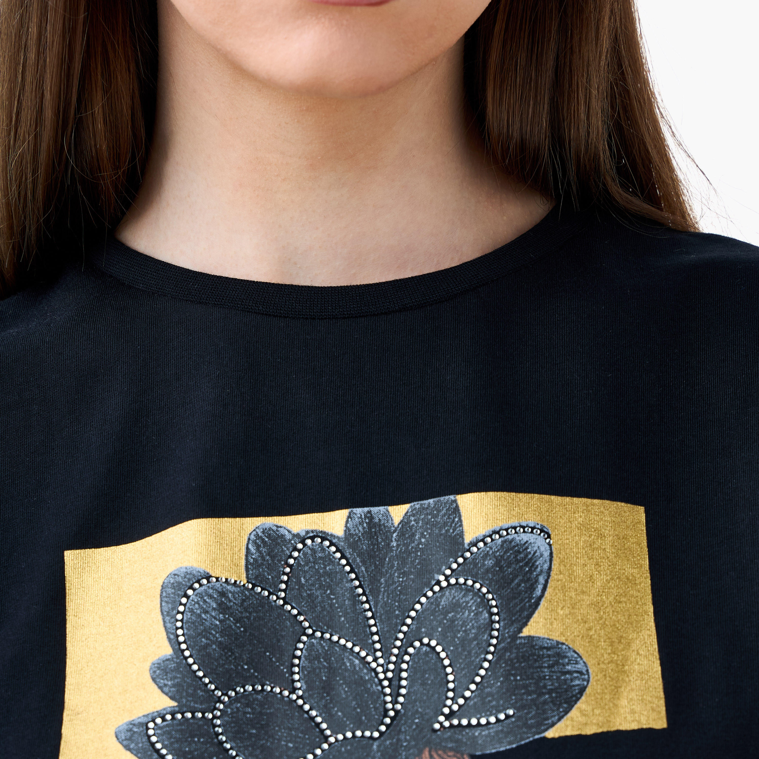 Graphic Print T-shirt with Crew Neck-women-clothing-tshirts-image-5