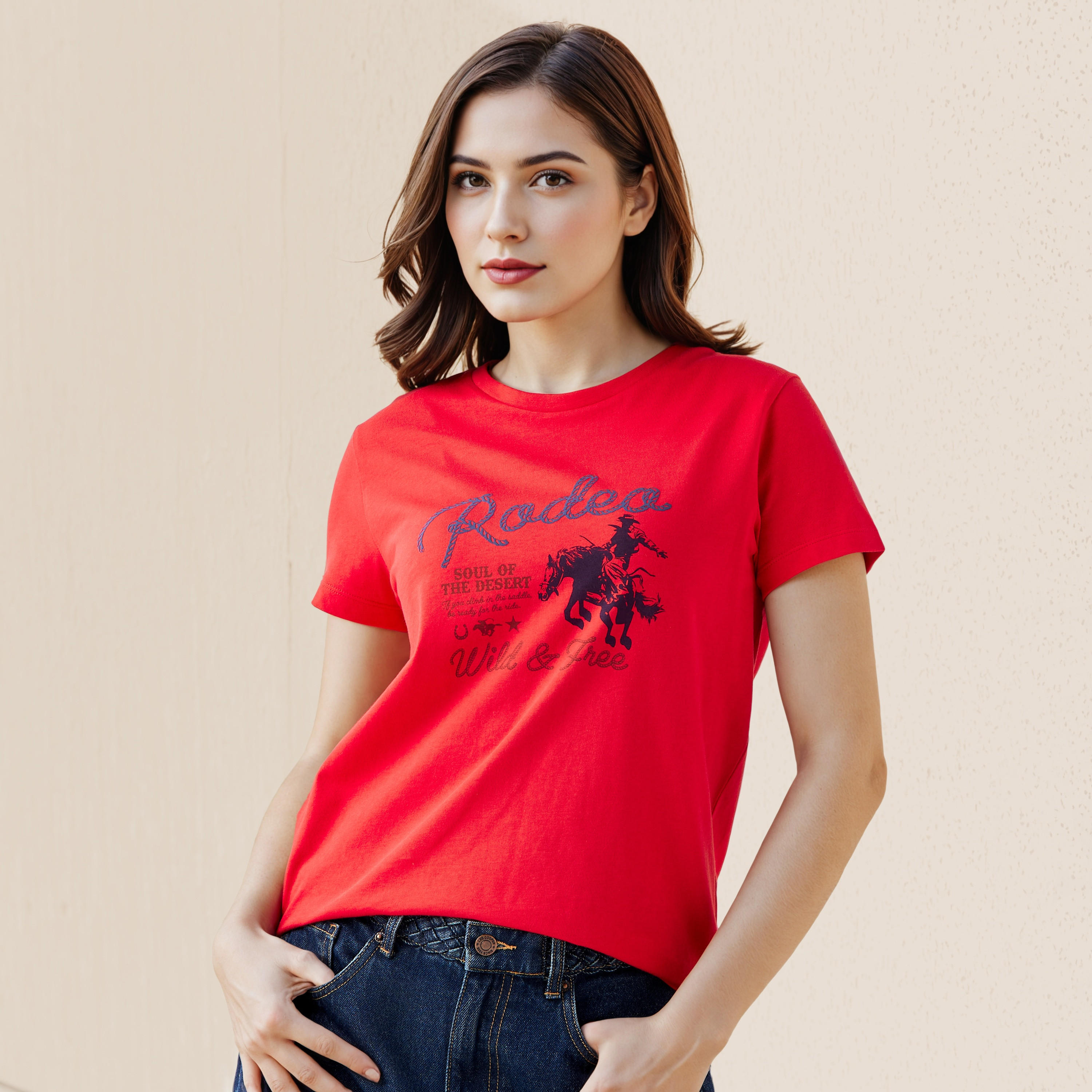 T-shirt Regular Fit with Graphic Print Cotton-women-clothing-tshirts-image-1