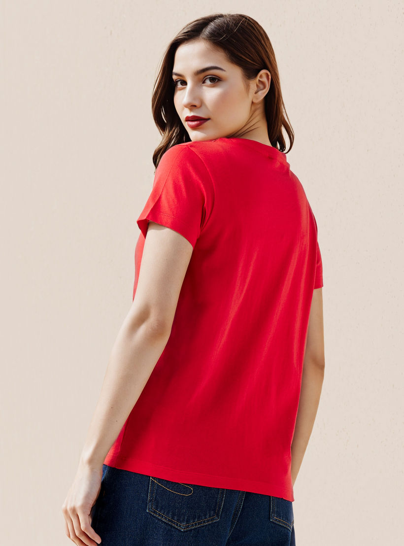 T-shirt Regular Fit with Graphic Print Cotton-women-clothing-tshirts-image-3