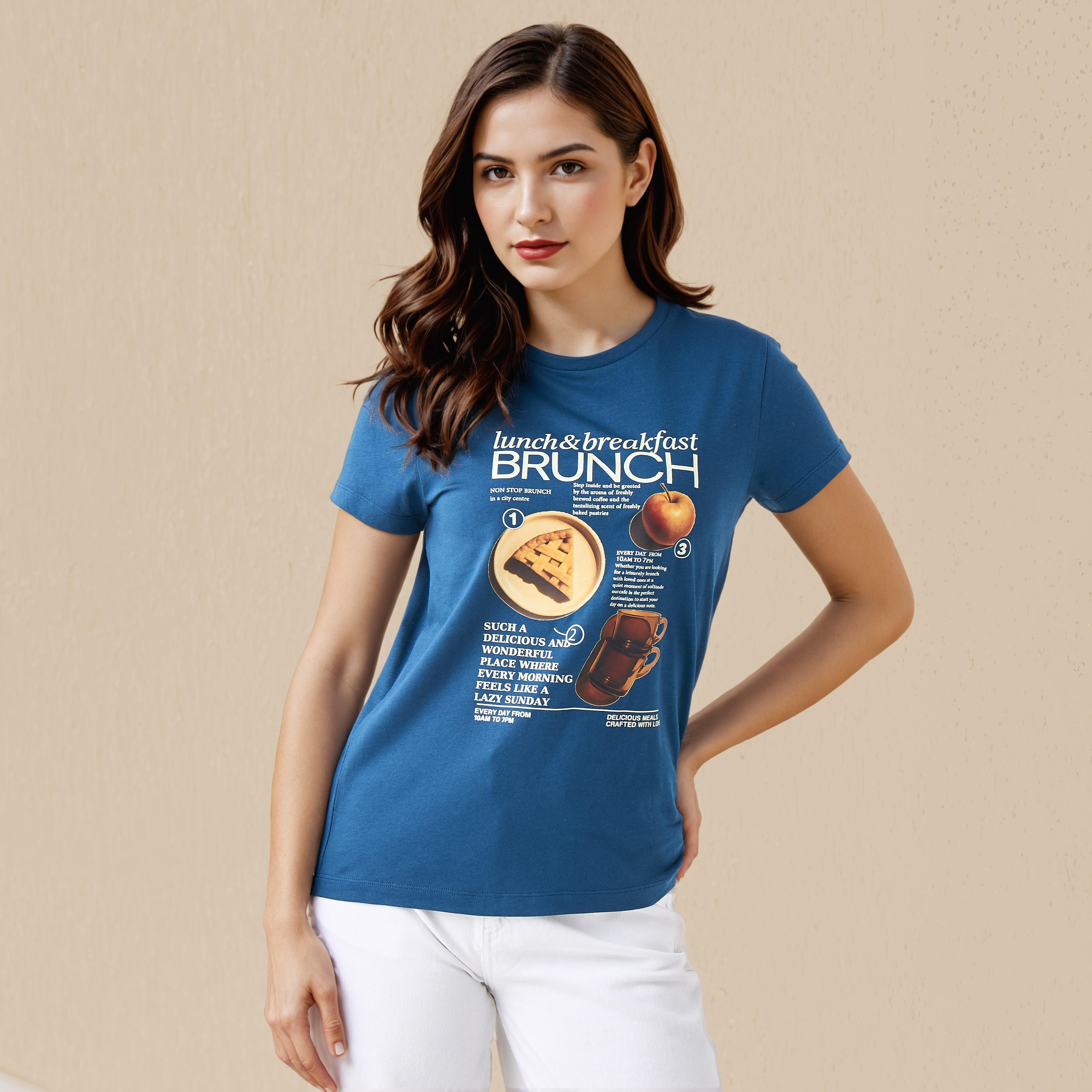 T-shirt Regular Fit with Graphic Print Cotton-women-clothing-tshirts-image-1