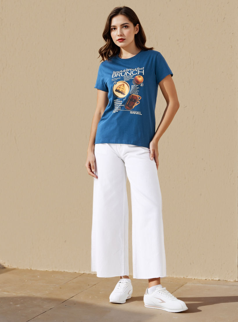 T-shirt Regular Fit with Graphic Print Cotton-women-clothing-tshirts-image-2