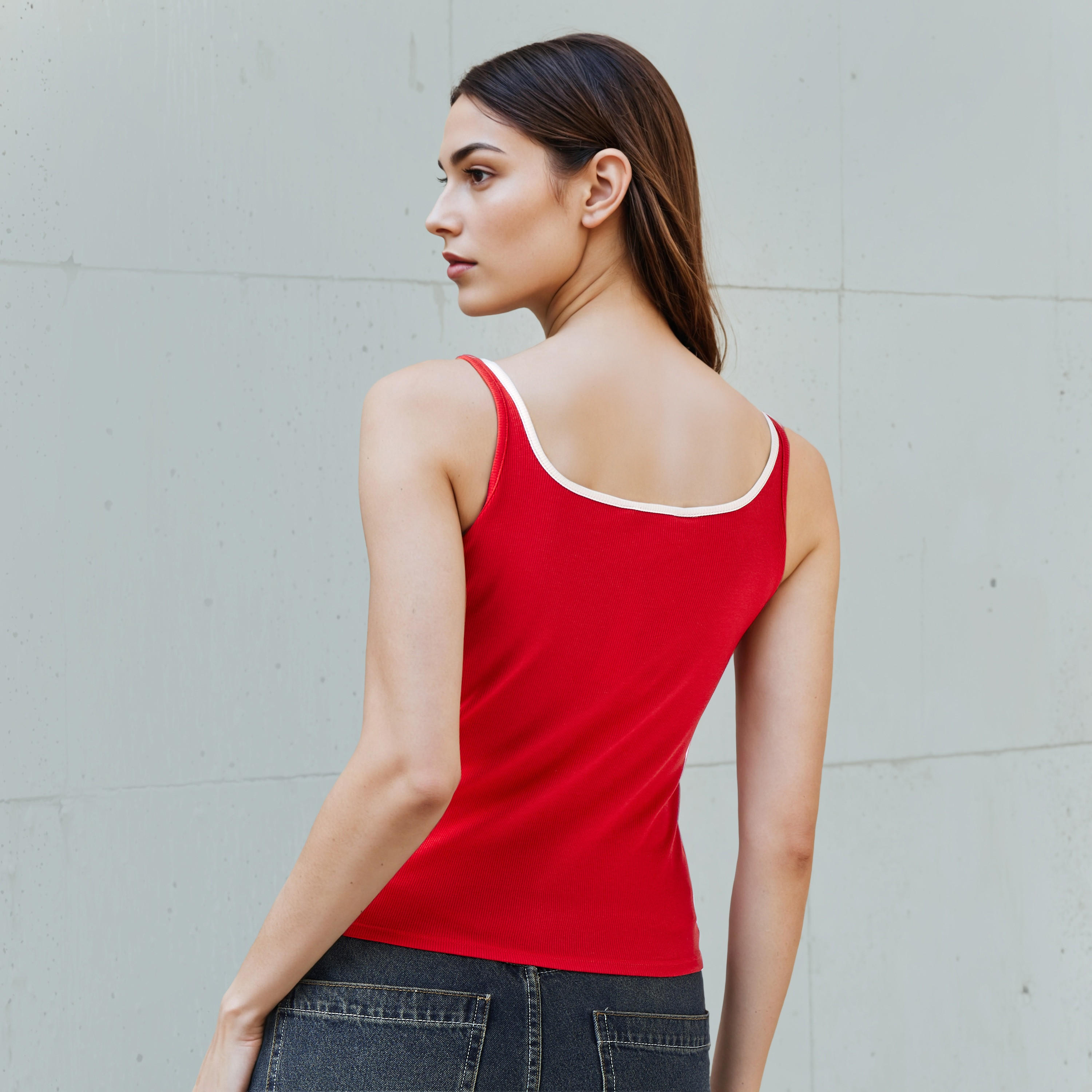 Tank Top with Piping Accent Viscose-women-clothing-tshirts-image-3