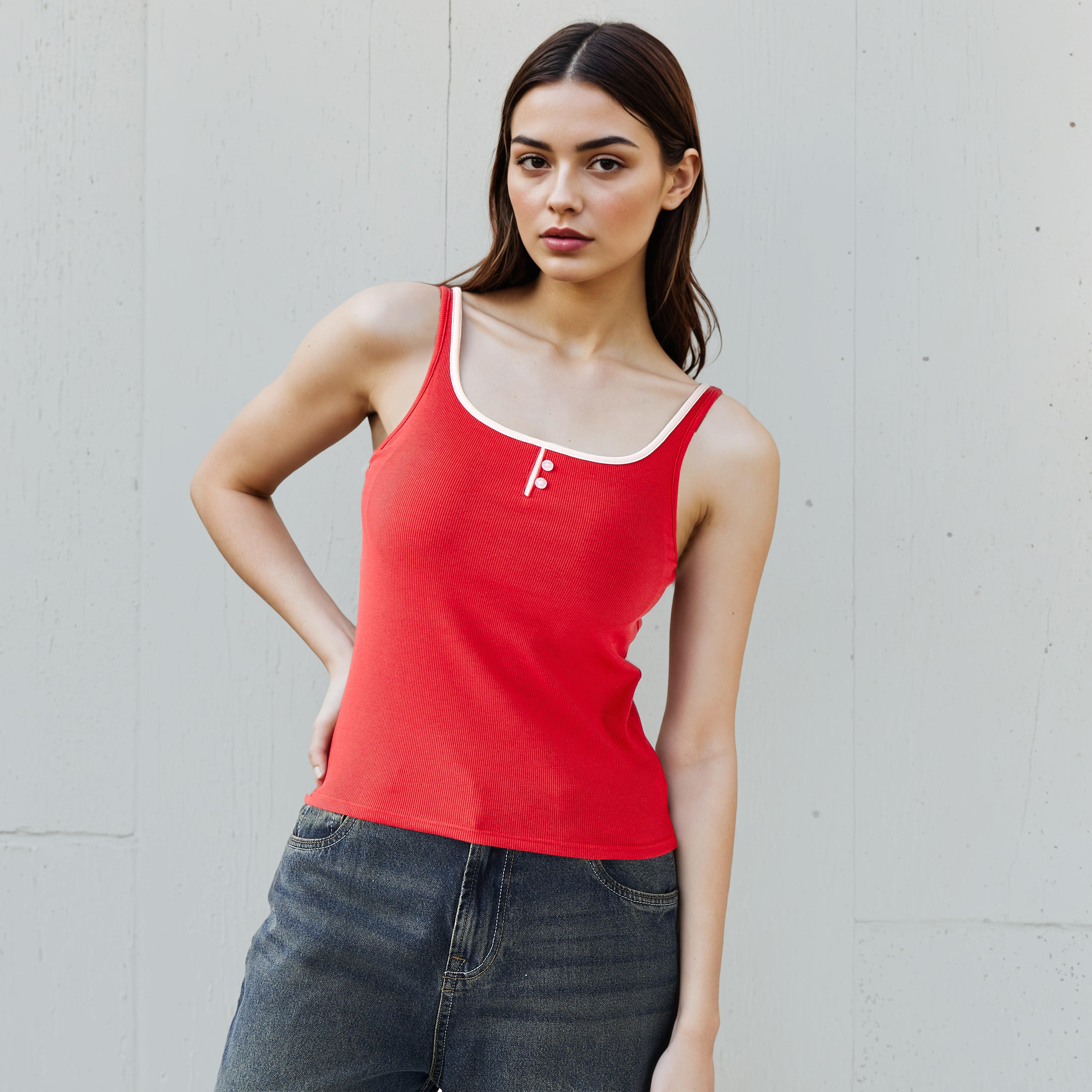 Tank Top with Piping Accent Viscose-women-clothing-tshirts-image-6