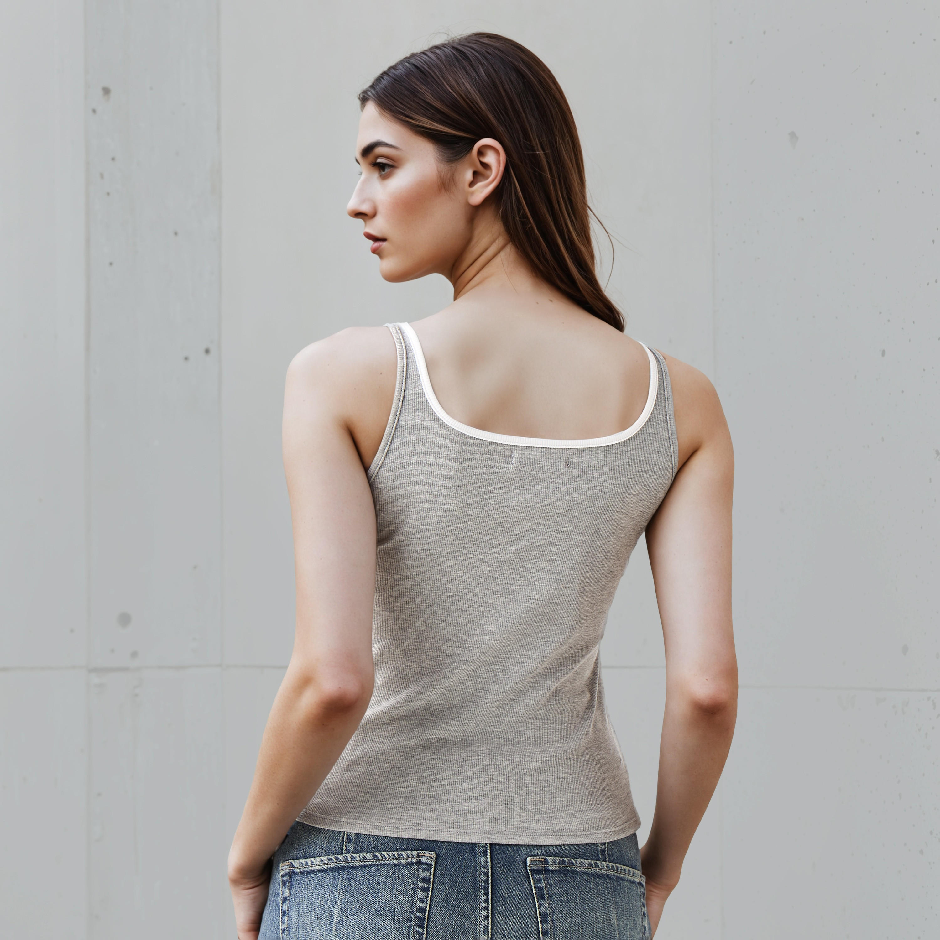 Tank Top with Piping Accent Viscose-women-clothing-tshirts-image-3