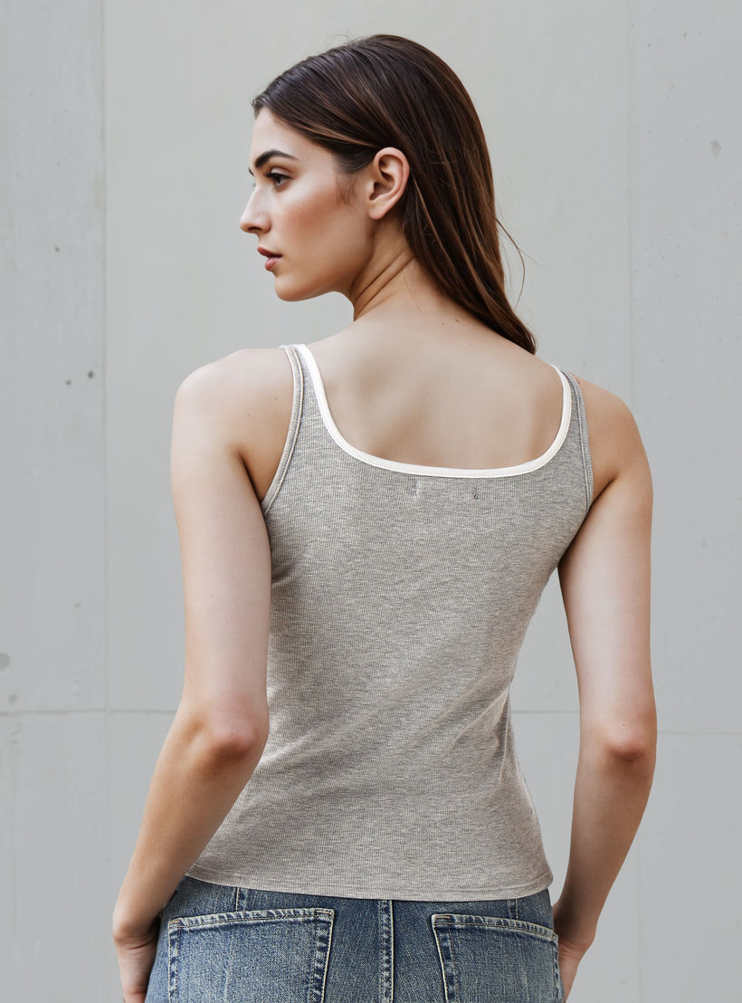 Tank Top with Piping Accent Viscose-women-clothing-tshirts-image-3