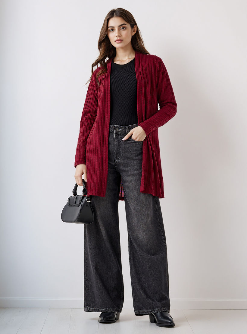 سترة طويلة بتصميم مفتوح من الأمام-women-winterwear-cardigansandjumpers-cardigans-image-4