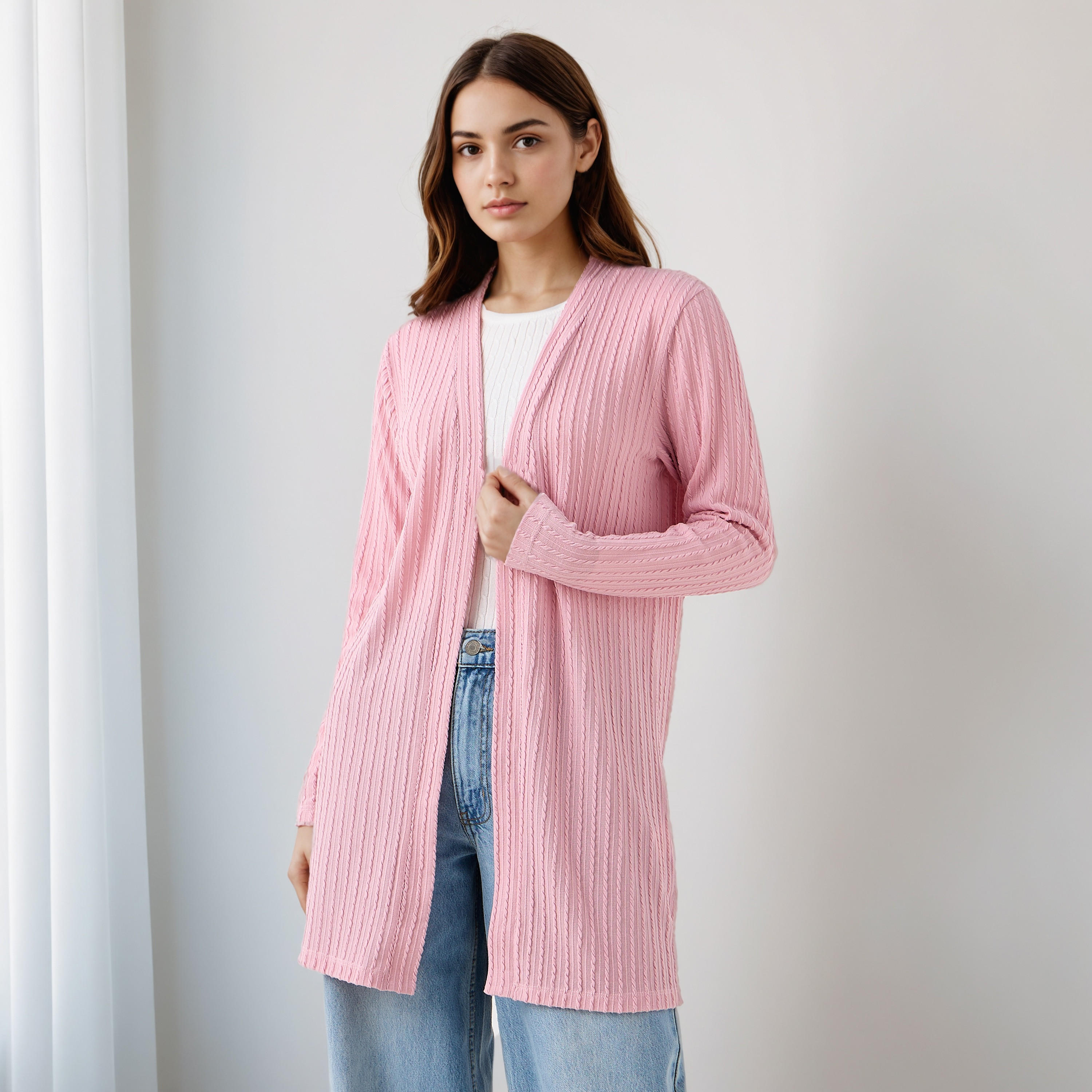 سترة طويلة بتصميم مفتوح من الأمام-women-winterwear-cardigansandjumpers-cardigans-image-1