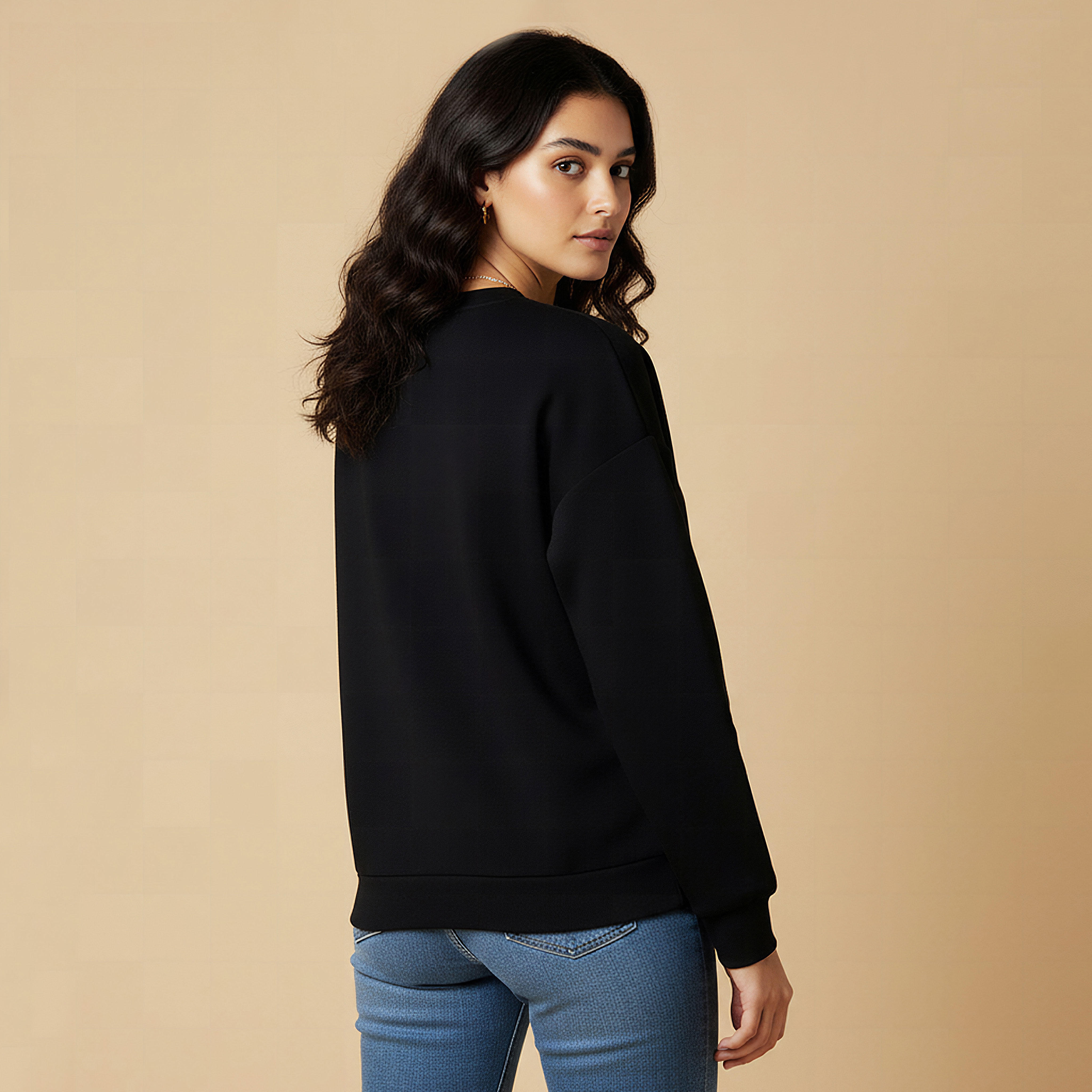 Regular Fit Sweatshirt with Slogan Print-women-winterwear-hoodiesandsweatshirts-sweatshirts-image-3