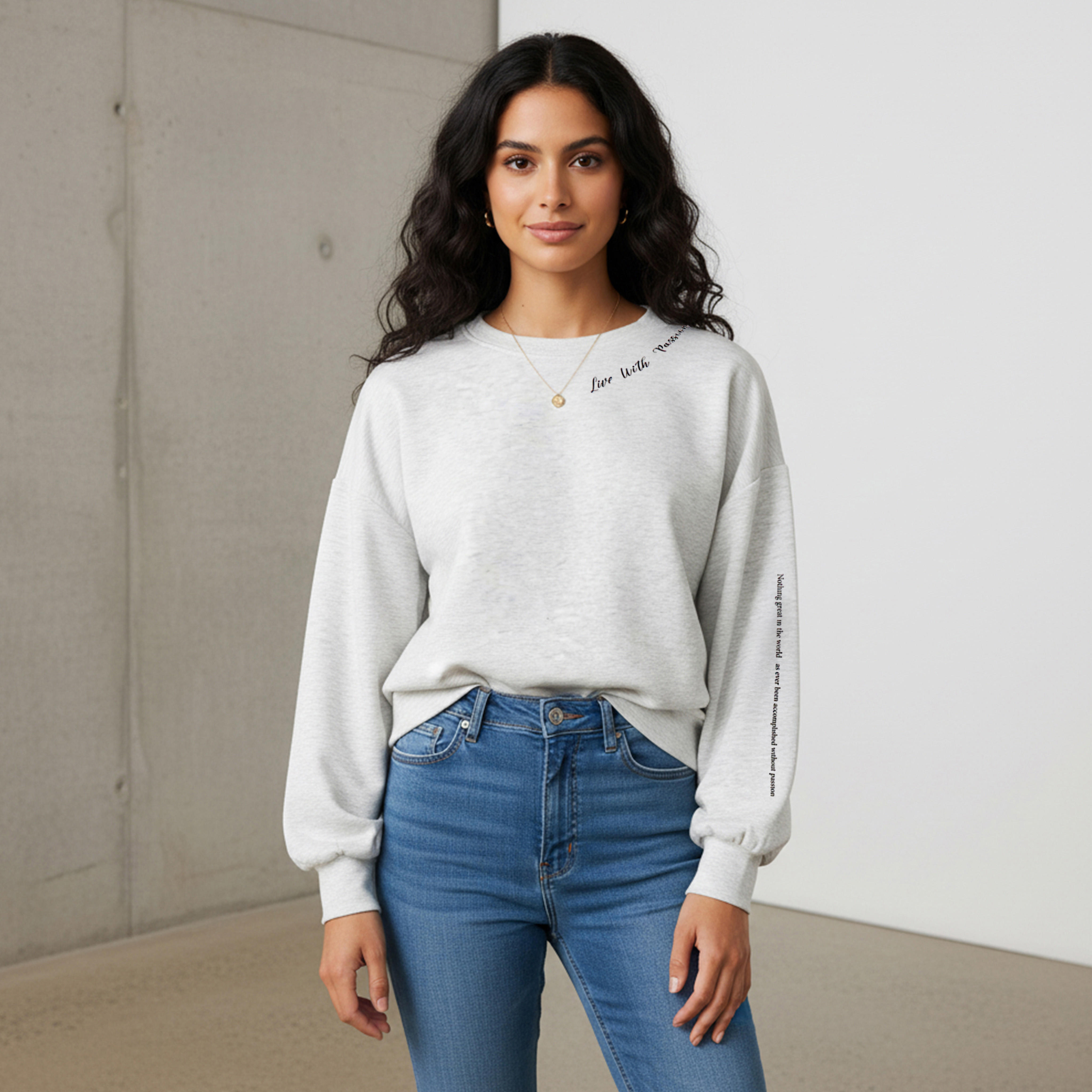 Regular Fit Sweatshirt with Slogan Print-women-winterwear-hoodiesandsweatshirts-sweatshirts-image-1