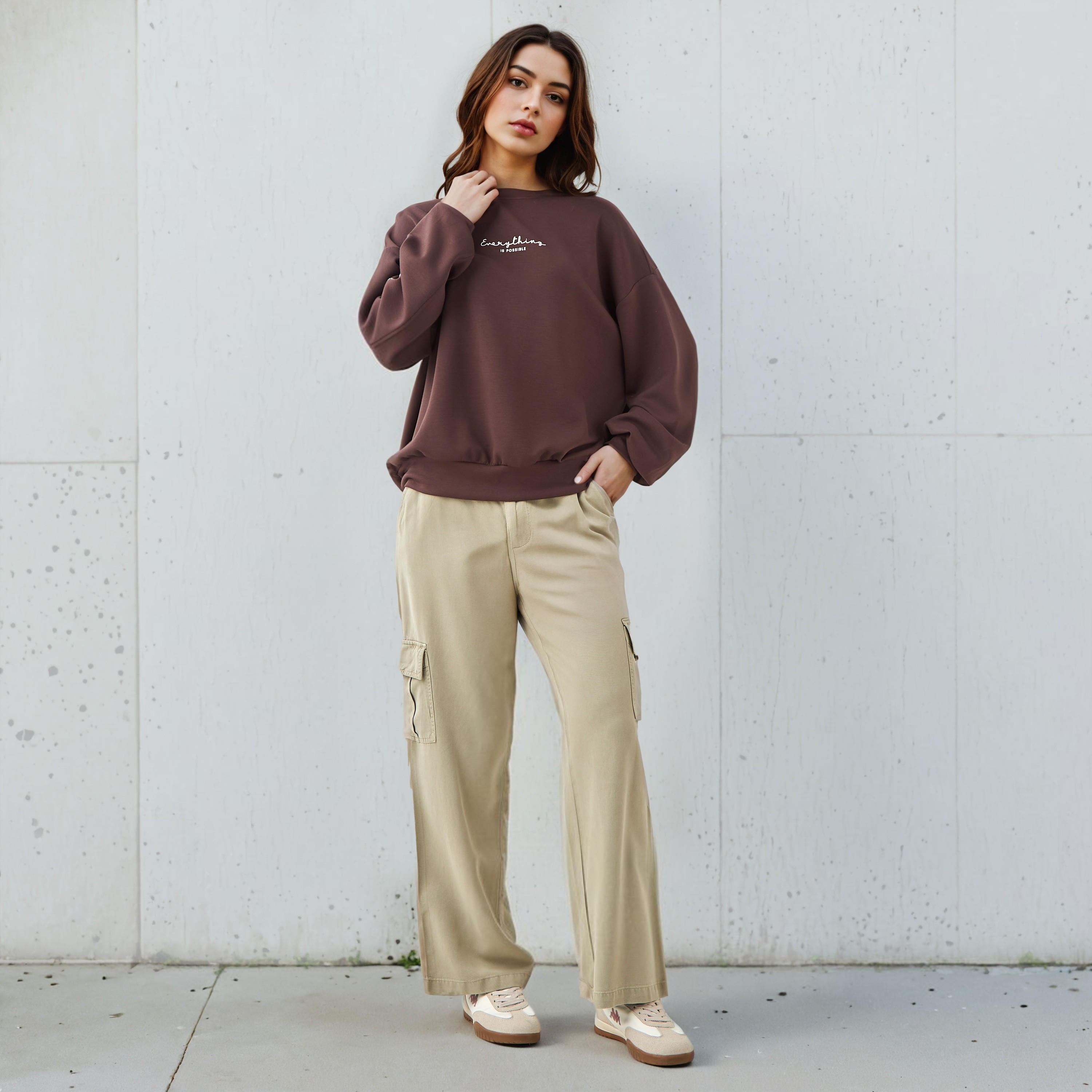 Regular Fit Sweatshirt with Slogan Print-women-winterwear-hoodiesandsweatshirts-sweatshirts-image-2