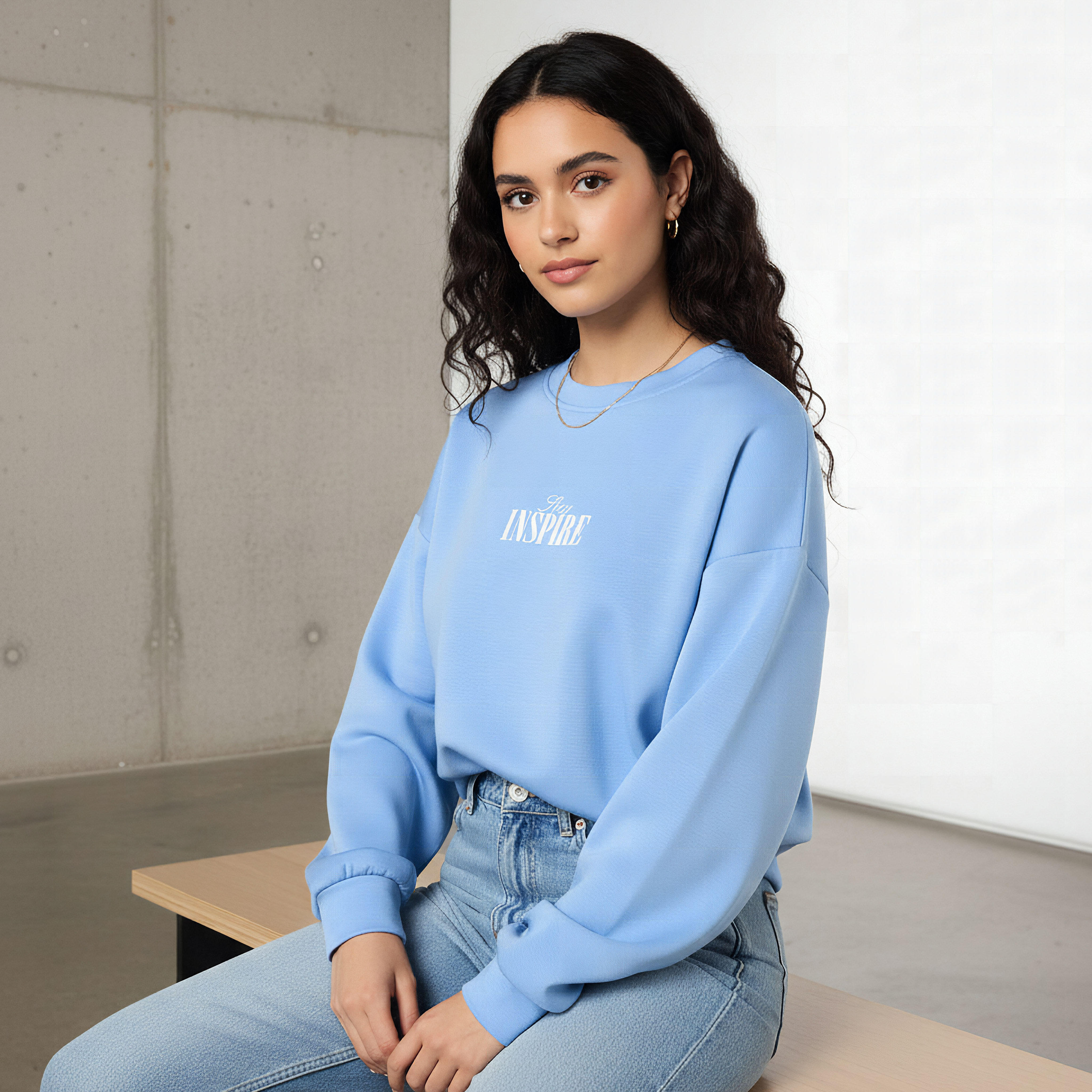 Regular Fit Sweatshirt with Slogan Print-women-winterwear-hoodiesandsweatshirts-sweatshirts-image-1