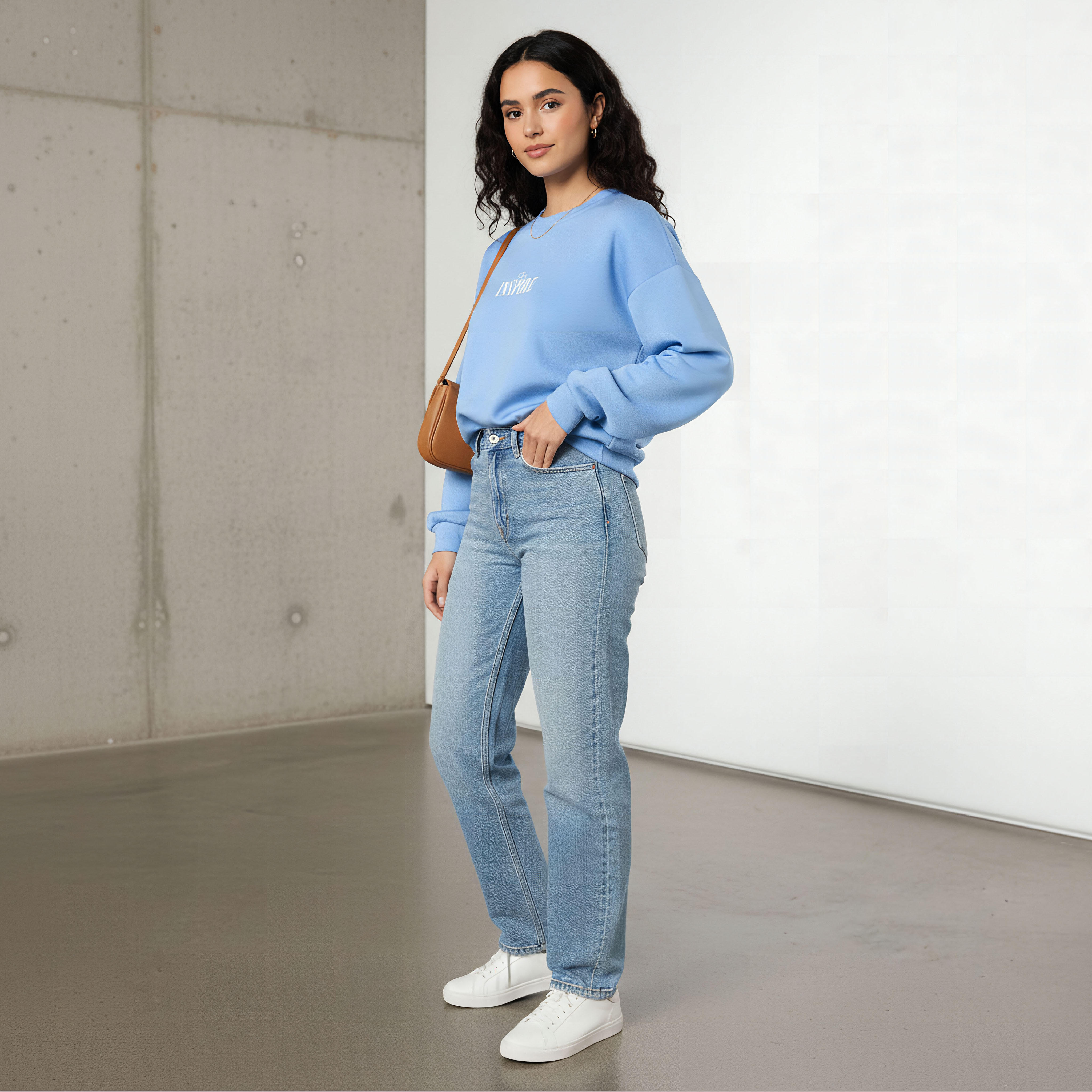 سويت شيرت بقصة عادية وطبعات شعار-women-winterwear-hoodiesandsweatshirts-sweatshirts-image-2