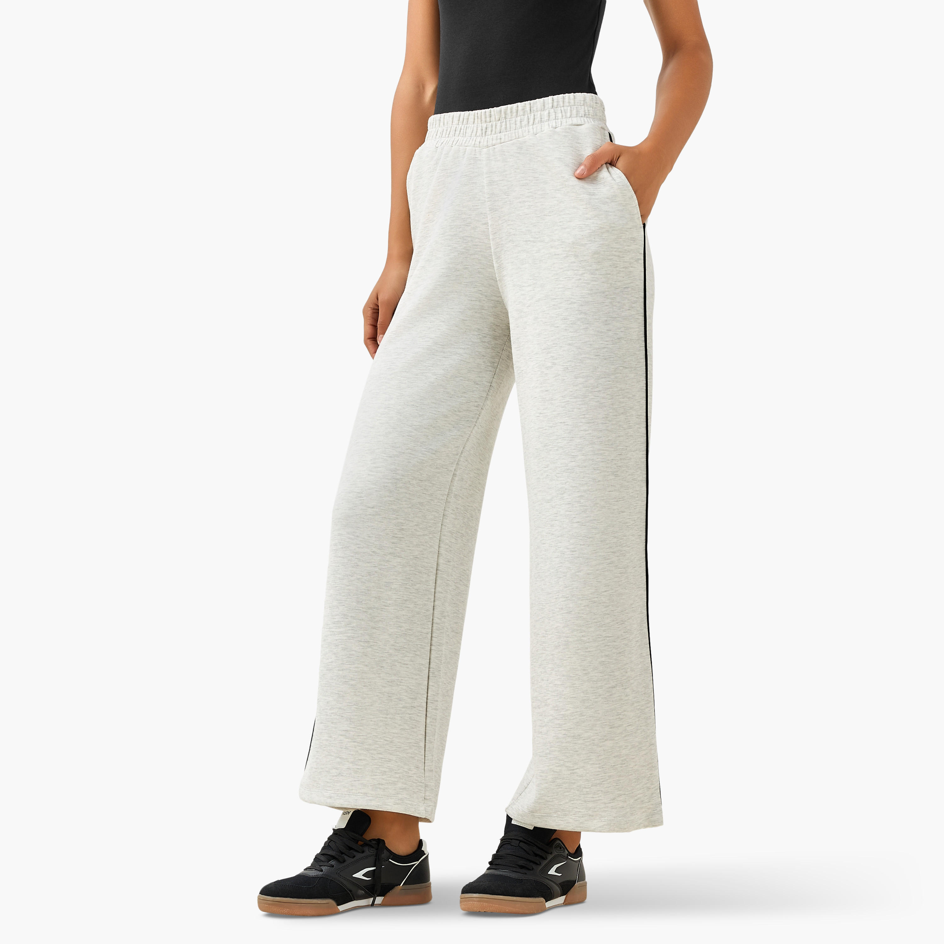 Wide Leg Mid-Rise Trousers with Piping Design-women-clothing-coordsets-image-2