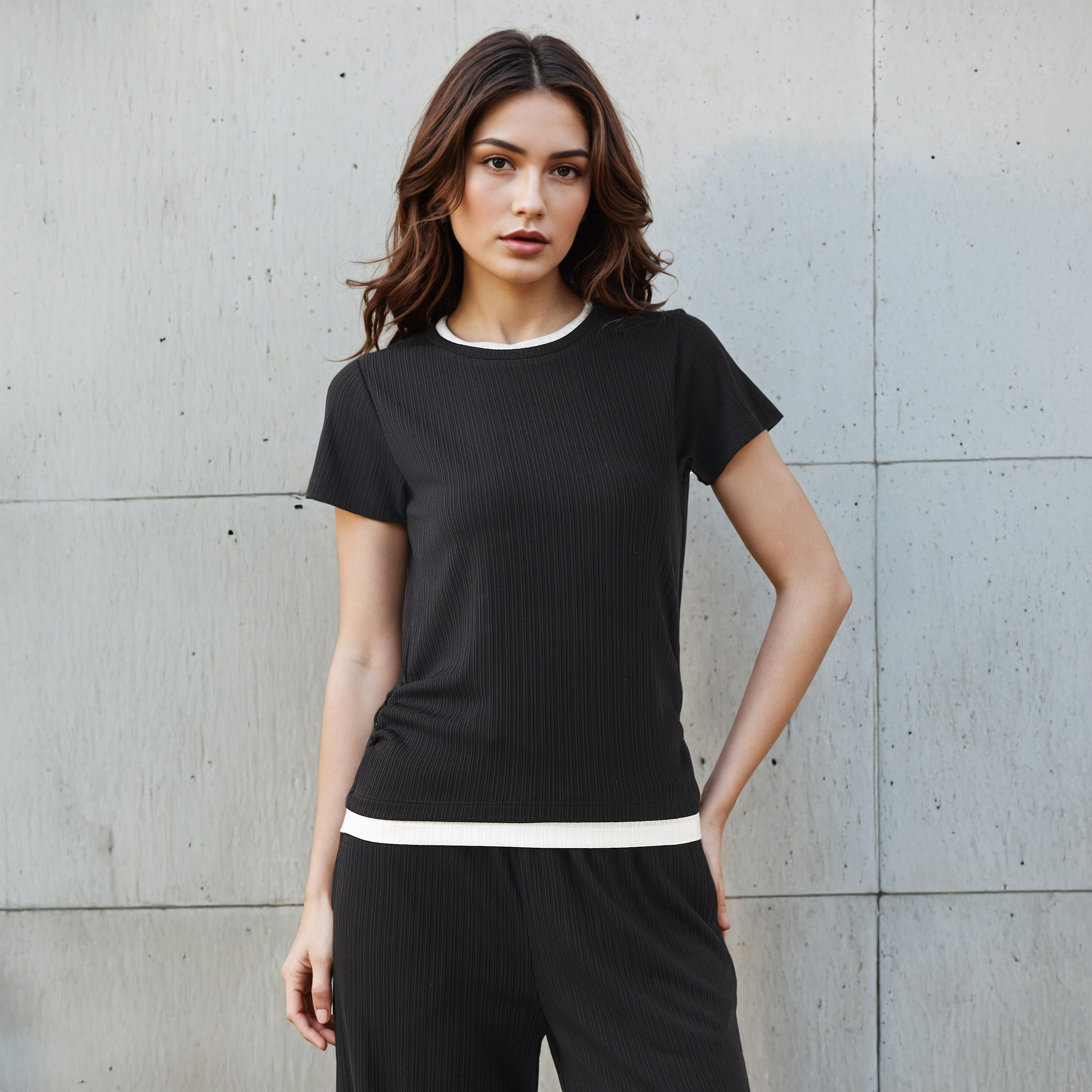 T-shirt Regular Fit with Ruching Polyester Blend-women-clothing-tshirts-image-1