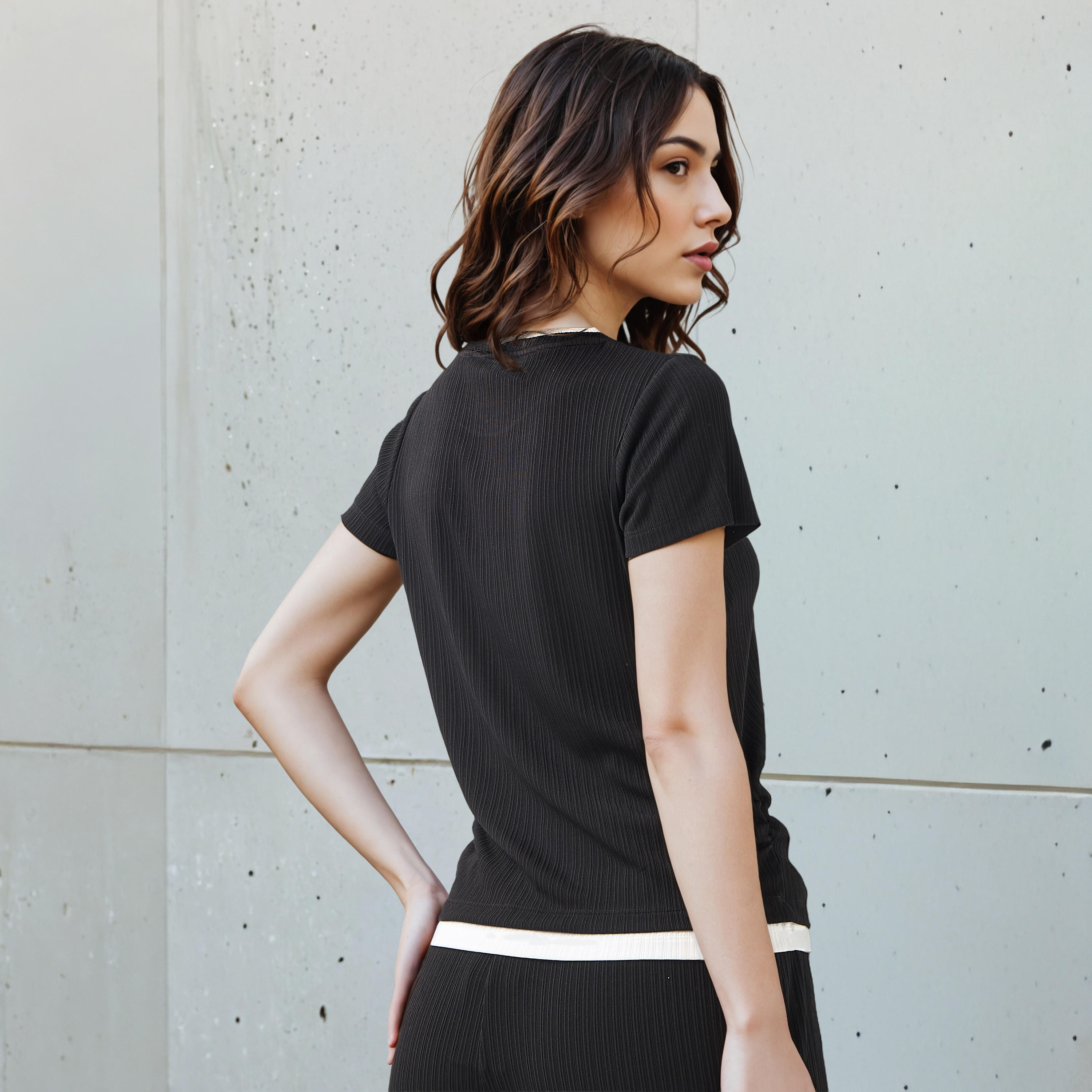 T-shirt Regular Fit with Ruching Polyester Blend-women-clothing-tshirts-image-3