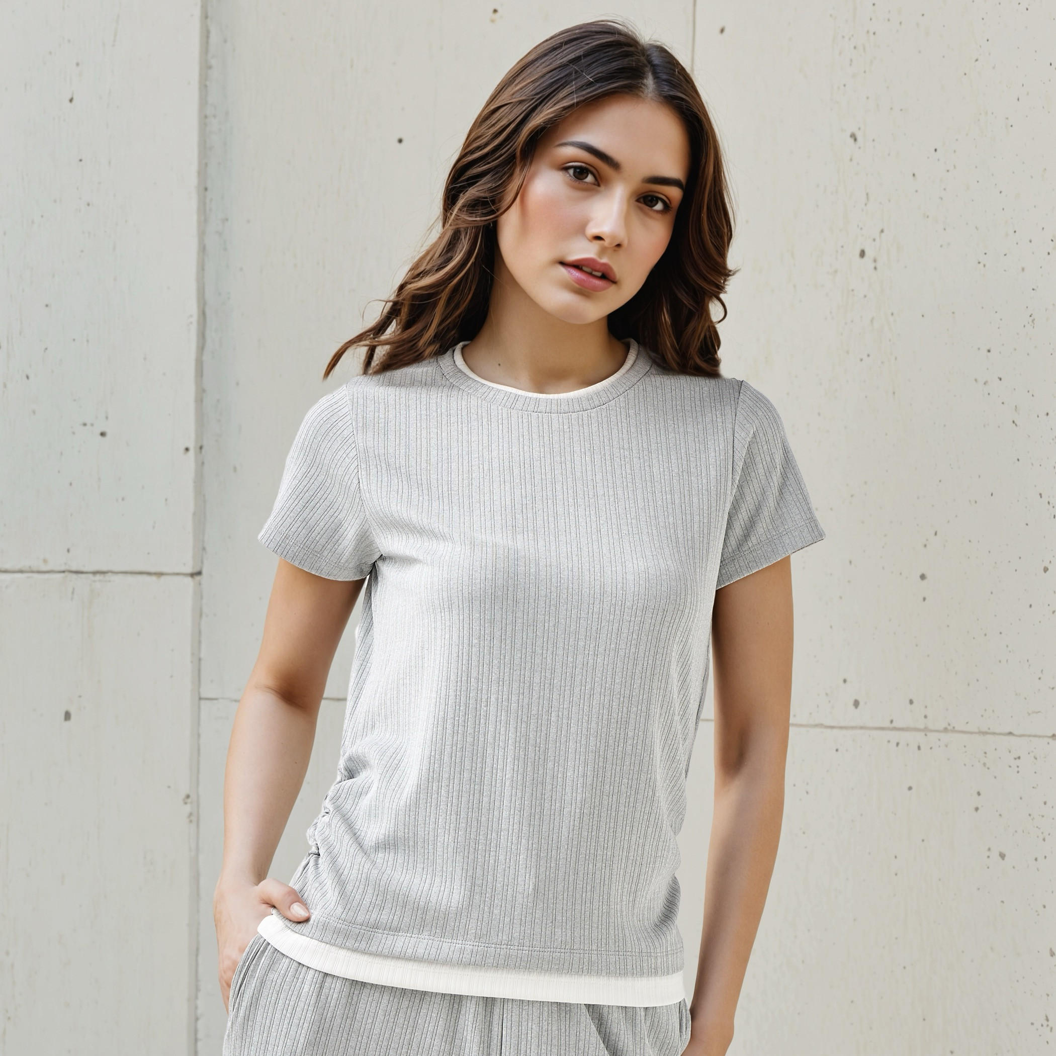 T-shirt Regular Fit with Ruching Polyester Blend-women-clothing-tshirts-image-1