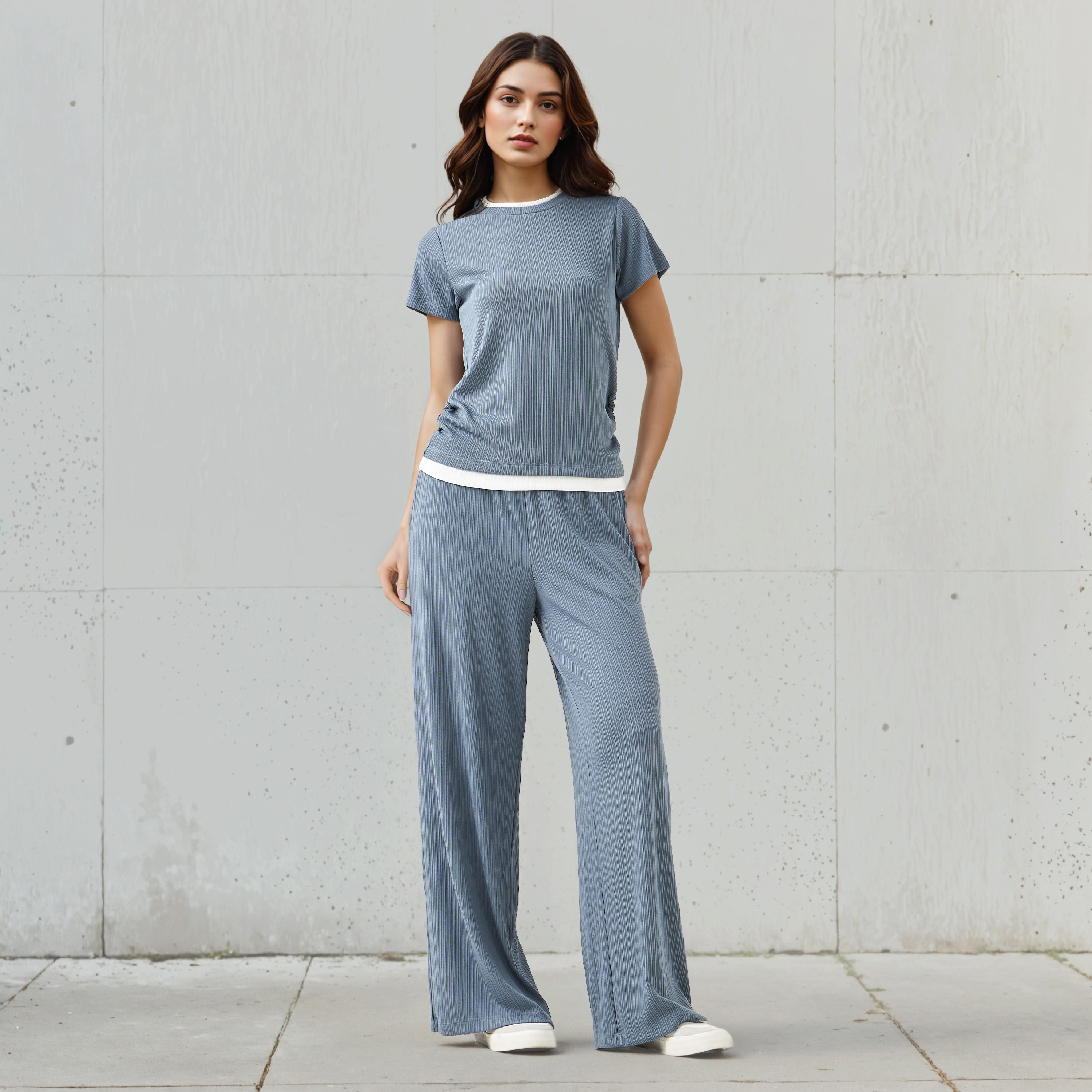 T-shirt Regular Fit with Ruching Polyester Blend-women-clothing-tshirts-image-2