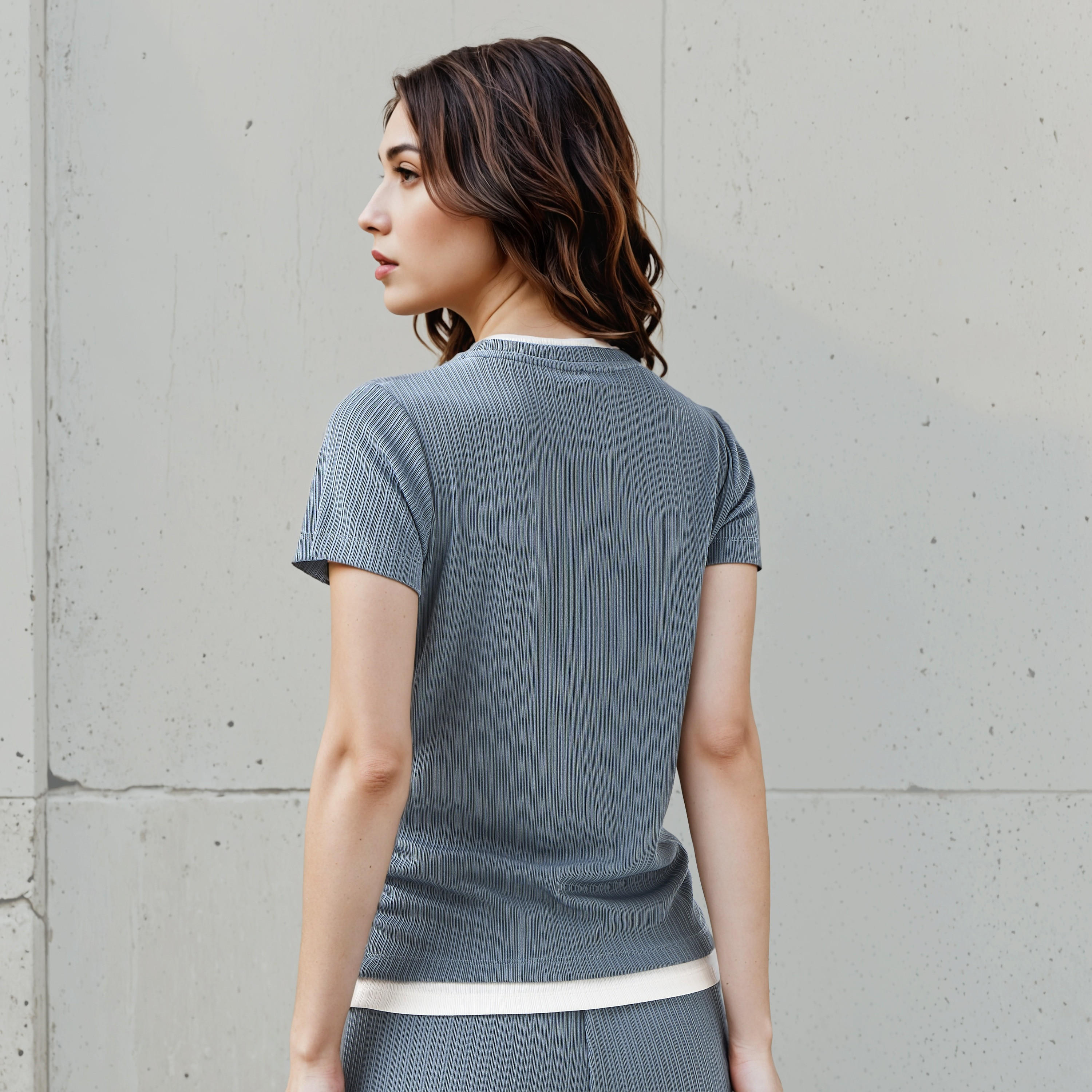 T-shirt Regular Fit with Ruching Polyester Blend-women-clothing-tshirts-image-3