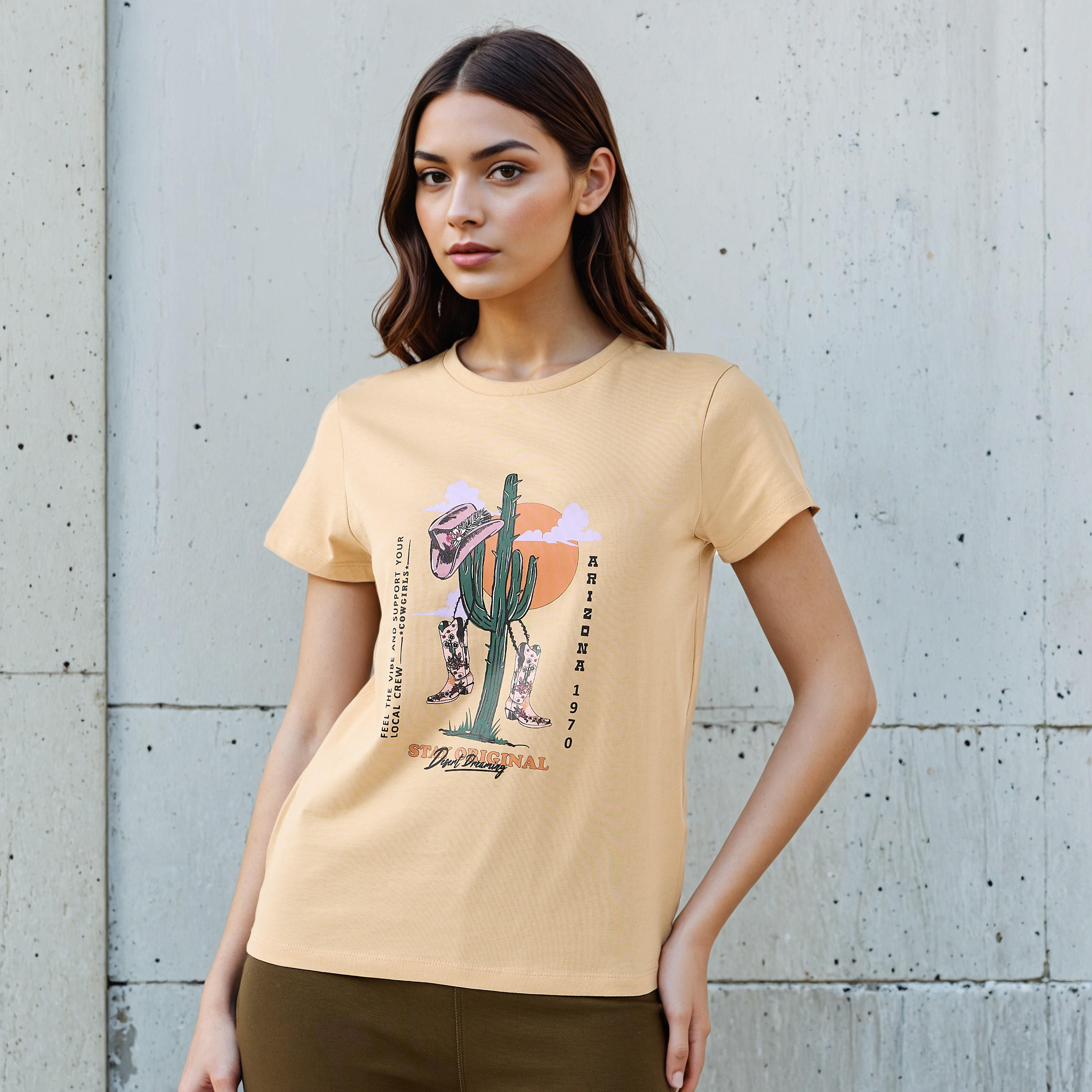 Regular Fit Cotton T-shirt with Graphic Print-women-clothing-tshirts-image-1