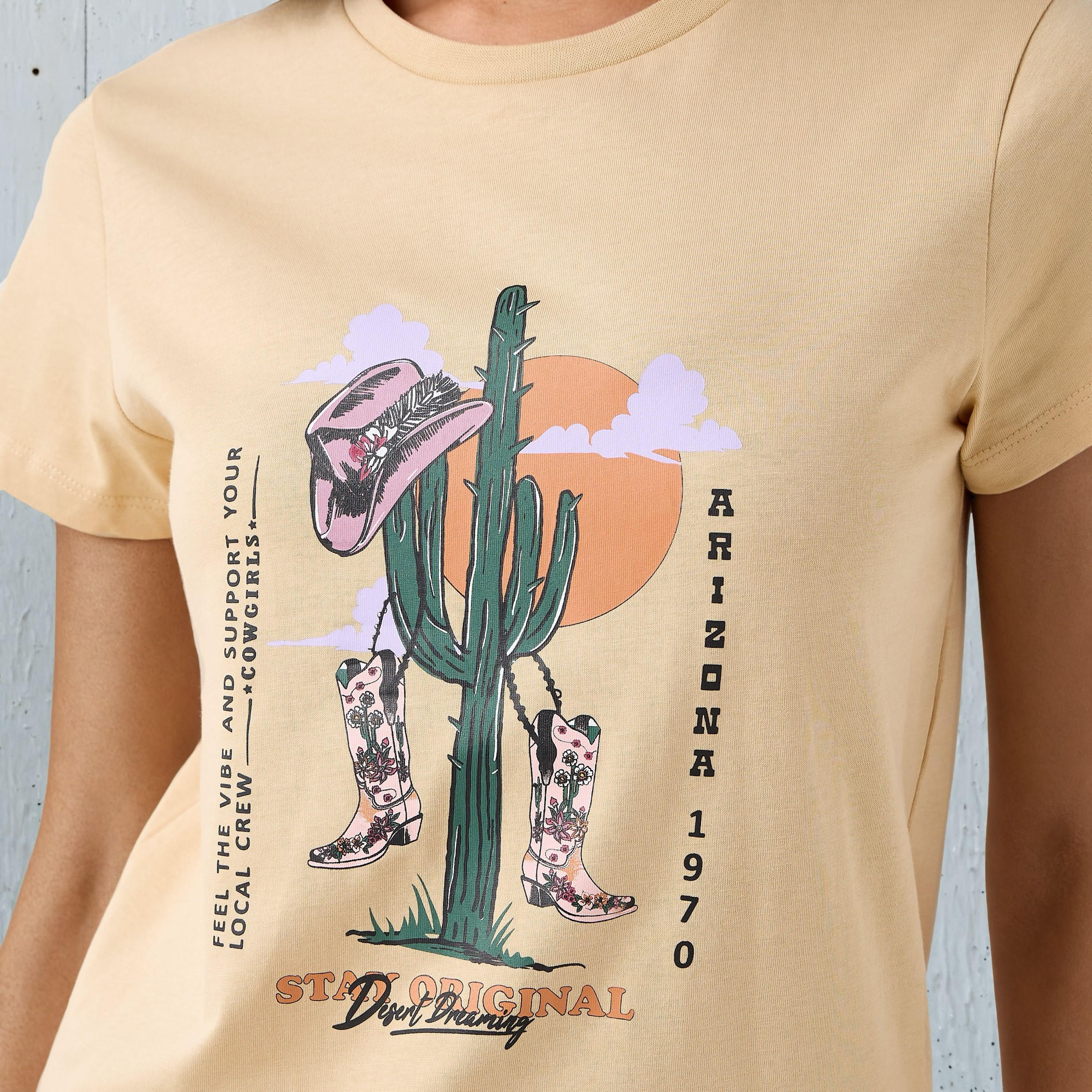 Regular Fit Cotton T-shirt with Graphic Print-women-clothing-tshirts-image-5