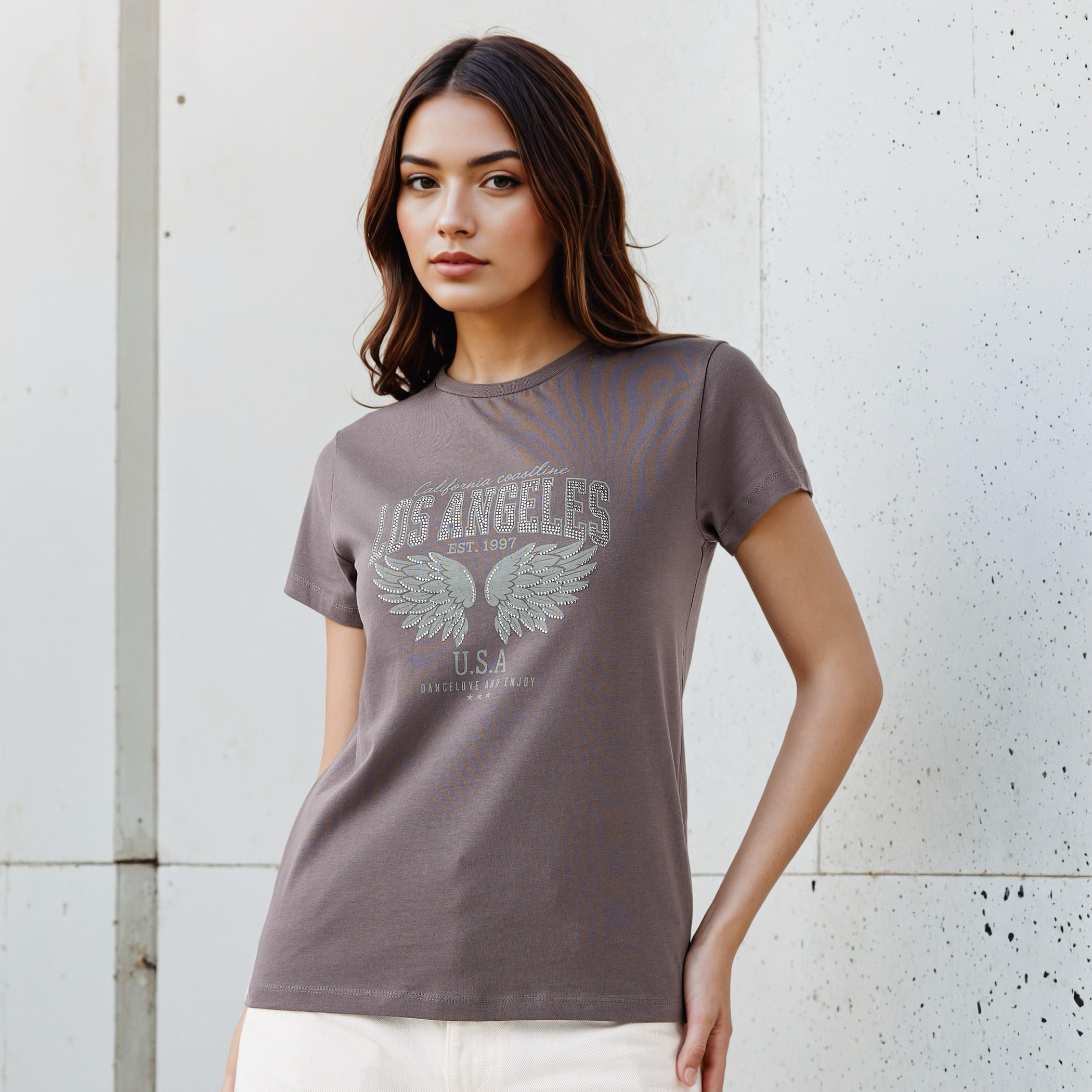 Regular Fit Cotton T-shirt with Graphic Print-women-clothing-tshirts-image-1