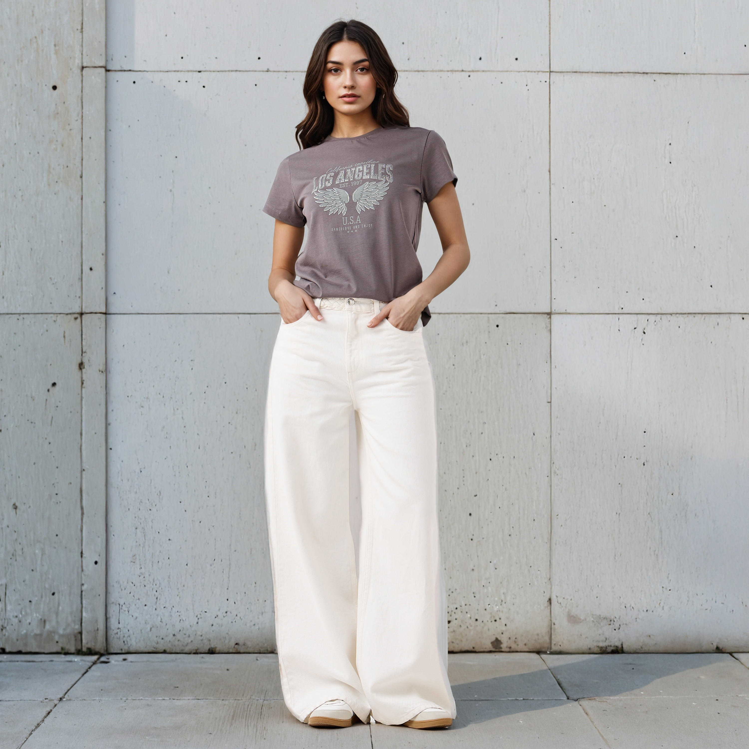 Regular Fit Cotton T-shirt with Graphic Print-women-clothing-tshirts-image-2