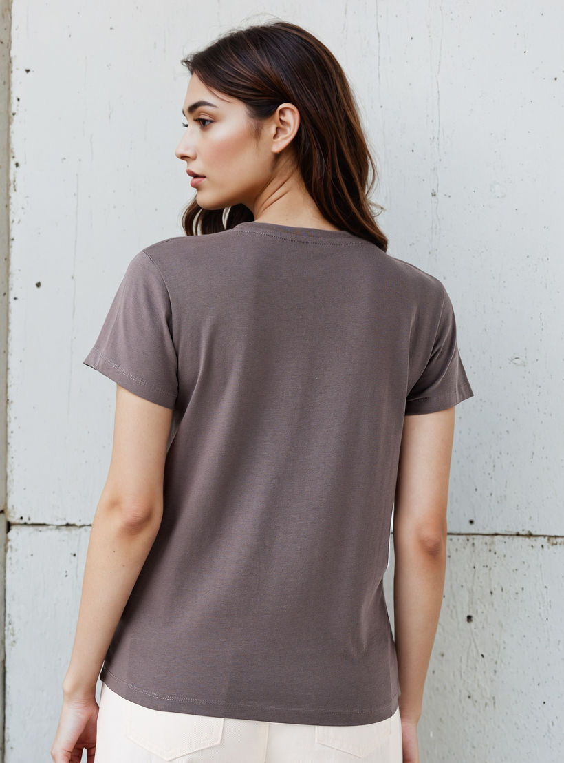 Regular Fit Cotton T-shirt with Graphic Print-women-clothing-tshirts-image-3