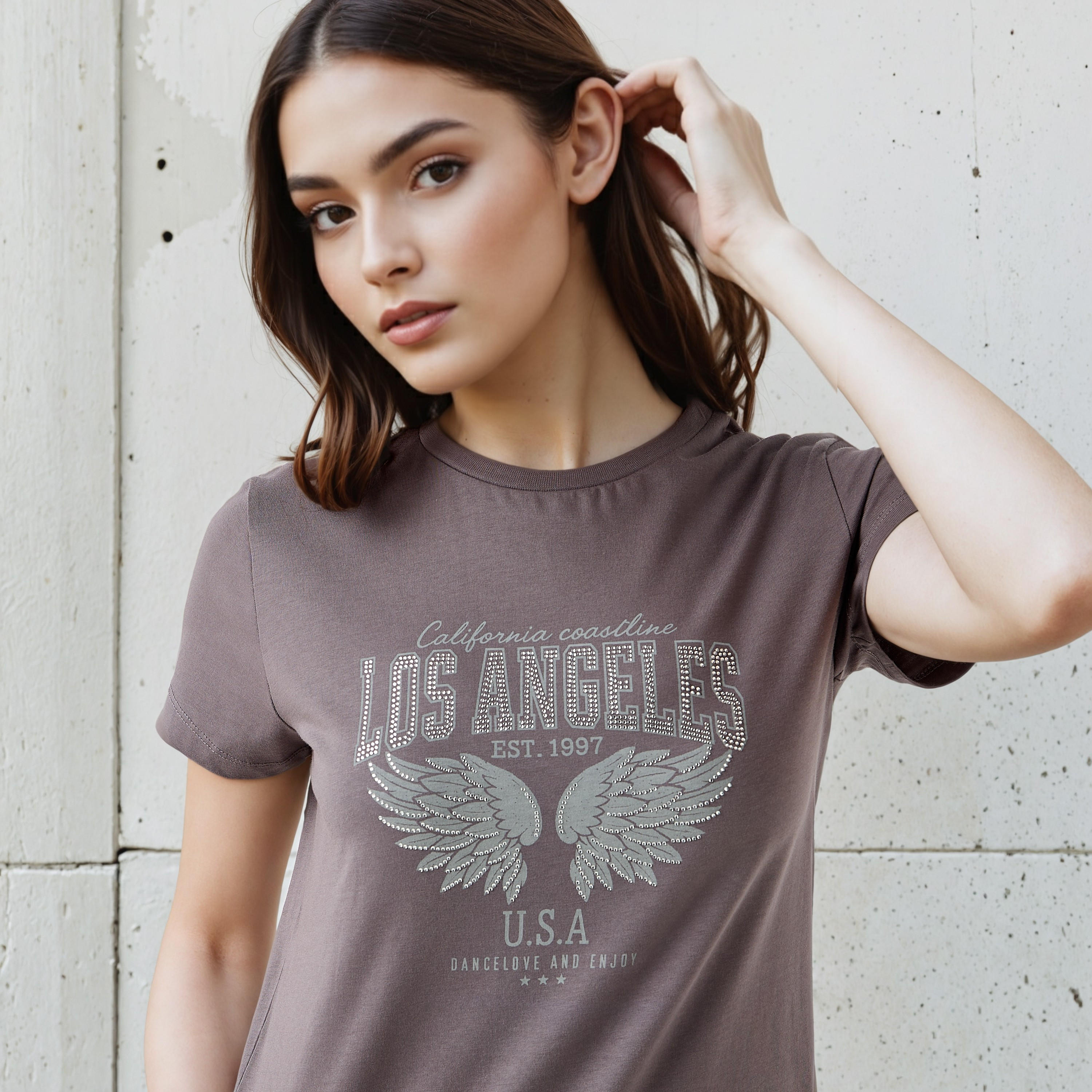 Regular Fit Cotton T-shirt with Graphic Print-women-clothing-tshirts-image-4