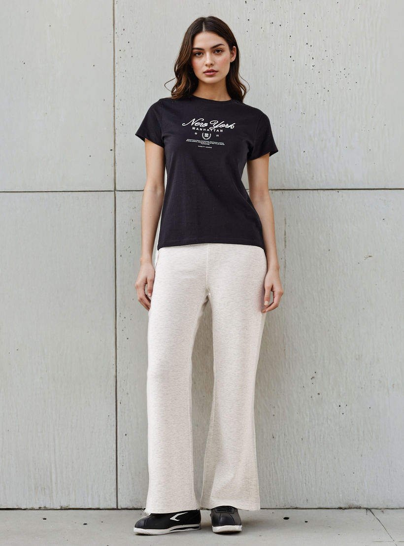 Regular Fit Cotton T-shirt with Graphic Print-women-clothing-tshirts-image-2