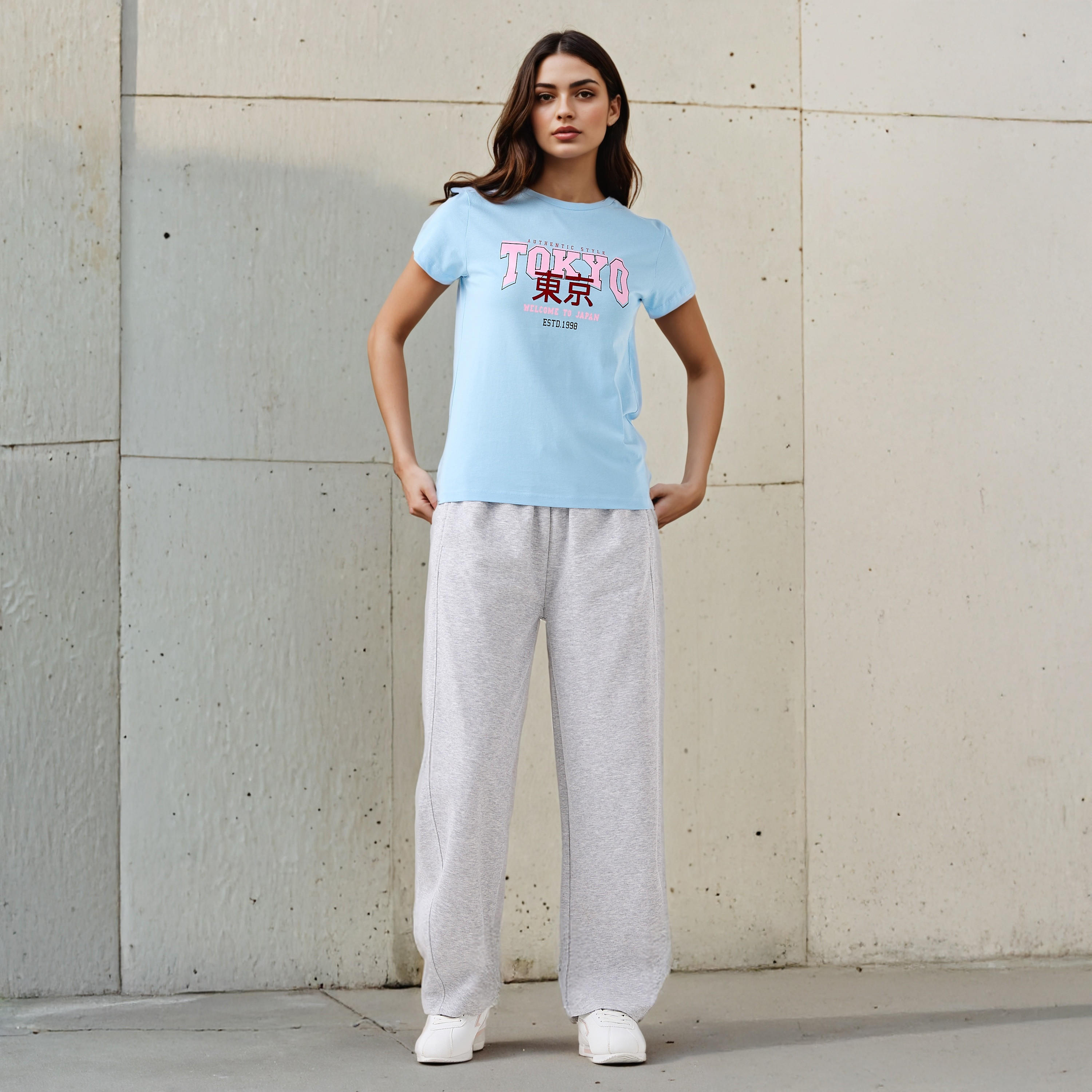 Regular Fit Cotton T-shirt with Graphic Print-women-clothing-tshirts-image-2