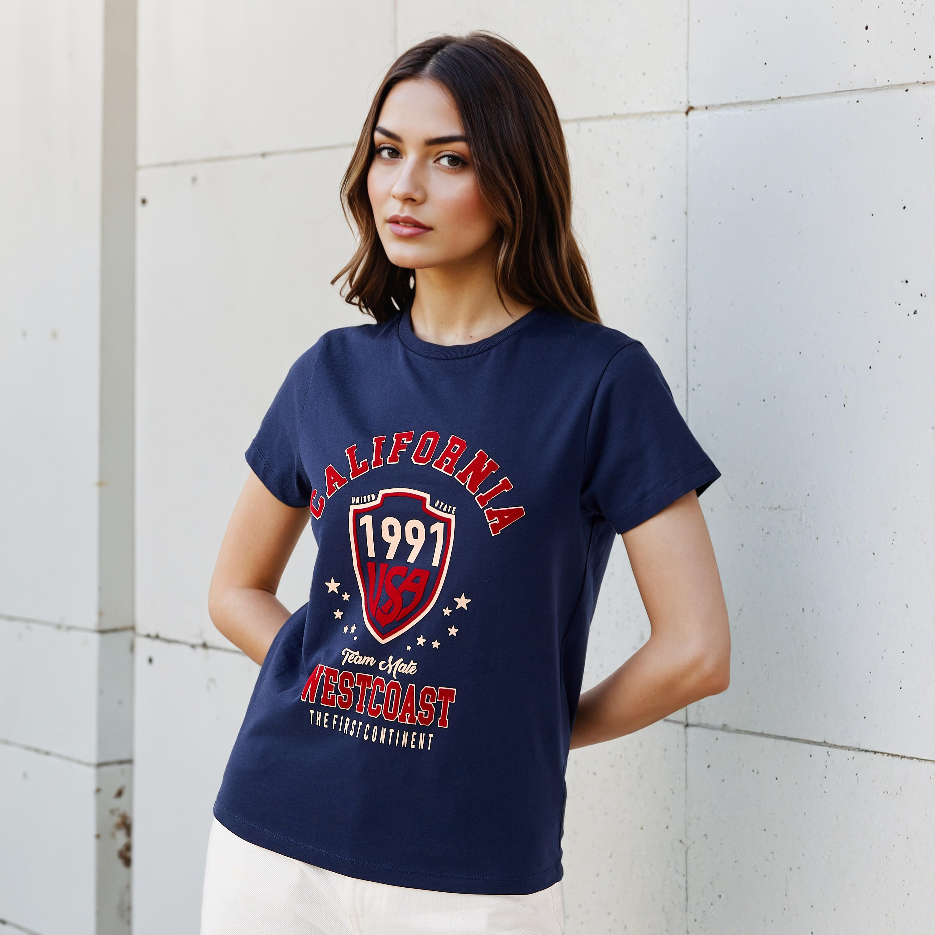 Regular Fit Cotton T-shirt with Graphic Print-women-clothing-tshirts-image-1