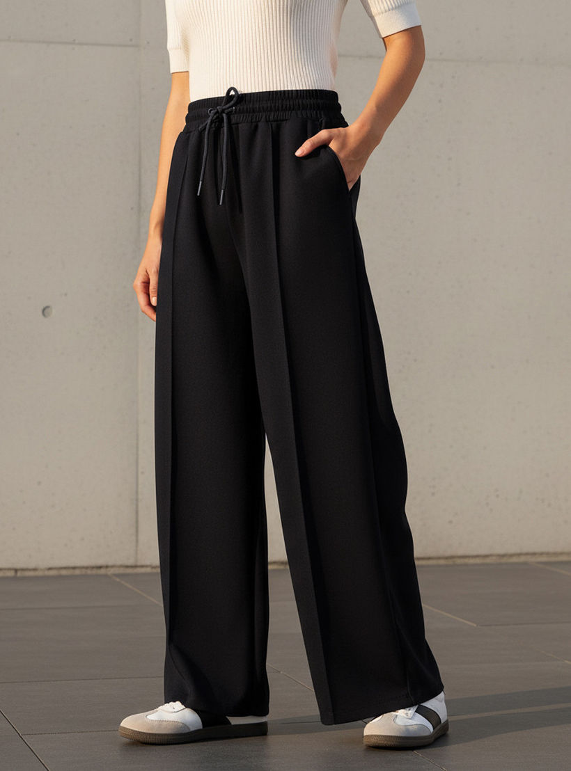 Regular Fit Mid-Rise Pants-women-clothing-bottoms-trousers-image-1