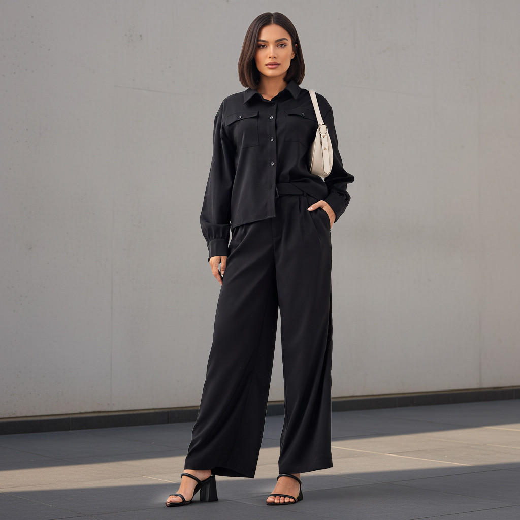 Wide Leg Mid Rise Belted Trousers-women-clothing-bottoms-trousers-image-2