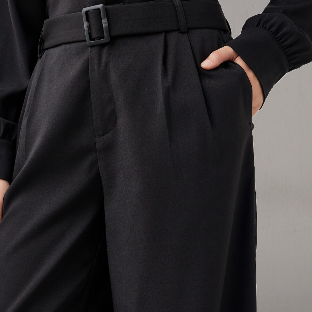 Wide Leg Mid Rise Belted Trousers-women-clothing-bottoms-trousers-image-4