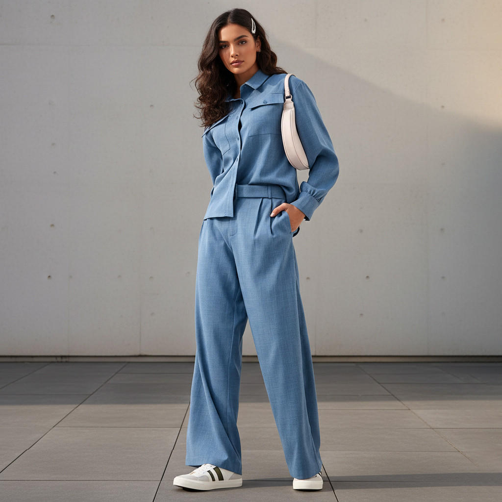 Wide Leg Mid Rise Belted Trousers-women-clothing-bottoms-trousers-image-2