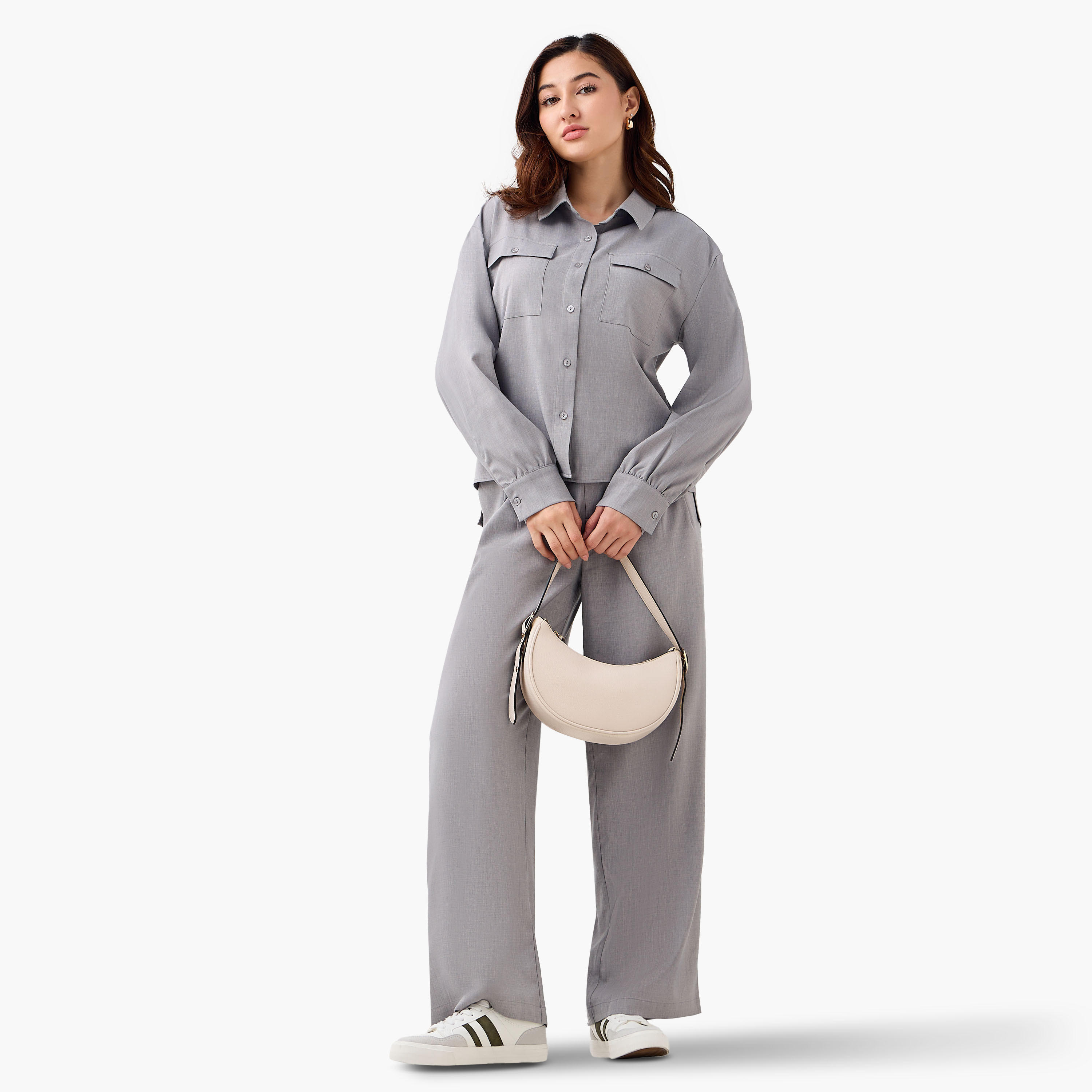 قميص بقصة عادية وجيوب-women-clothing-shirtsandblouses-shirts-image-5