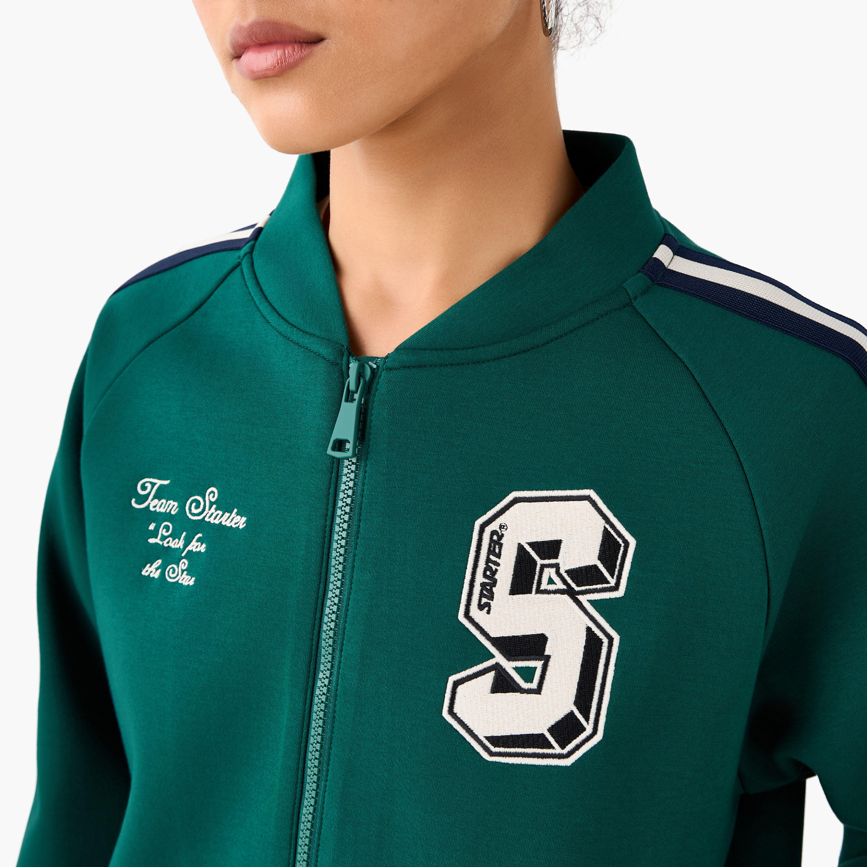 Bomber Jacket with Starter Print-women-clothing-coordsets-image-5