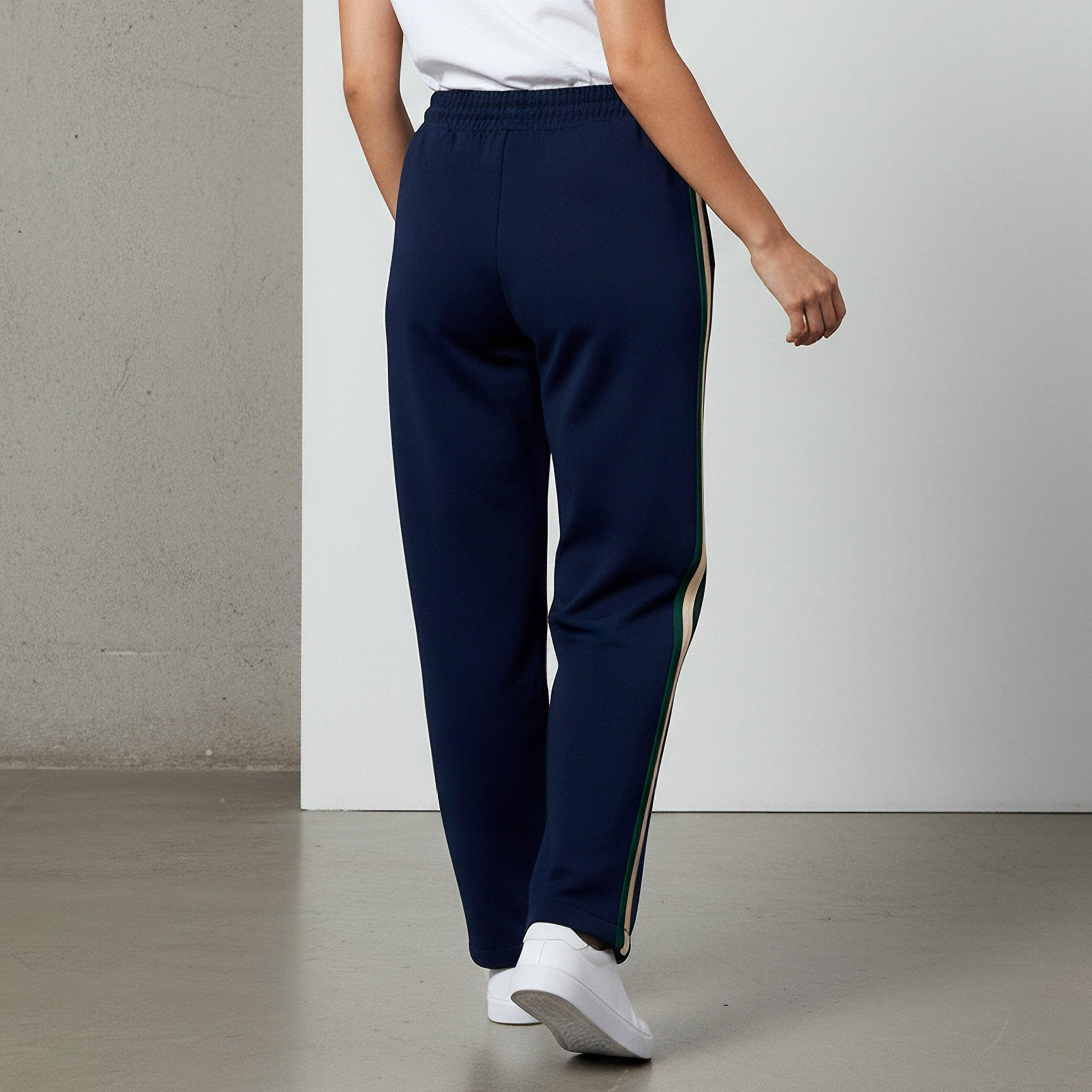 Regular Fit Mid-Rise Track Pants with Side Tape Design-women-clothing-bottoms-joggers-image-3