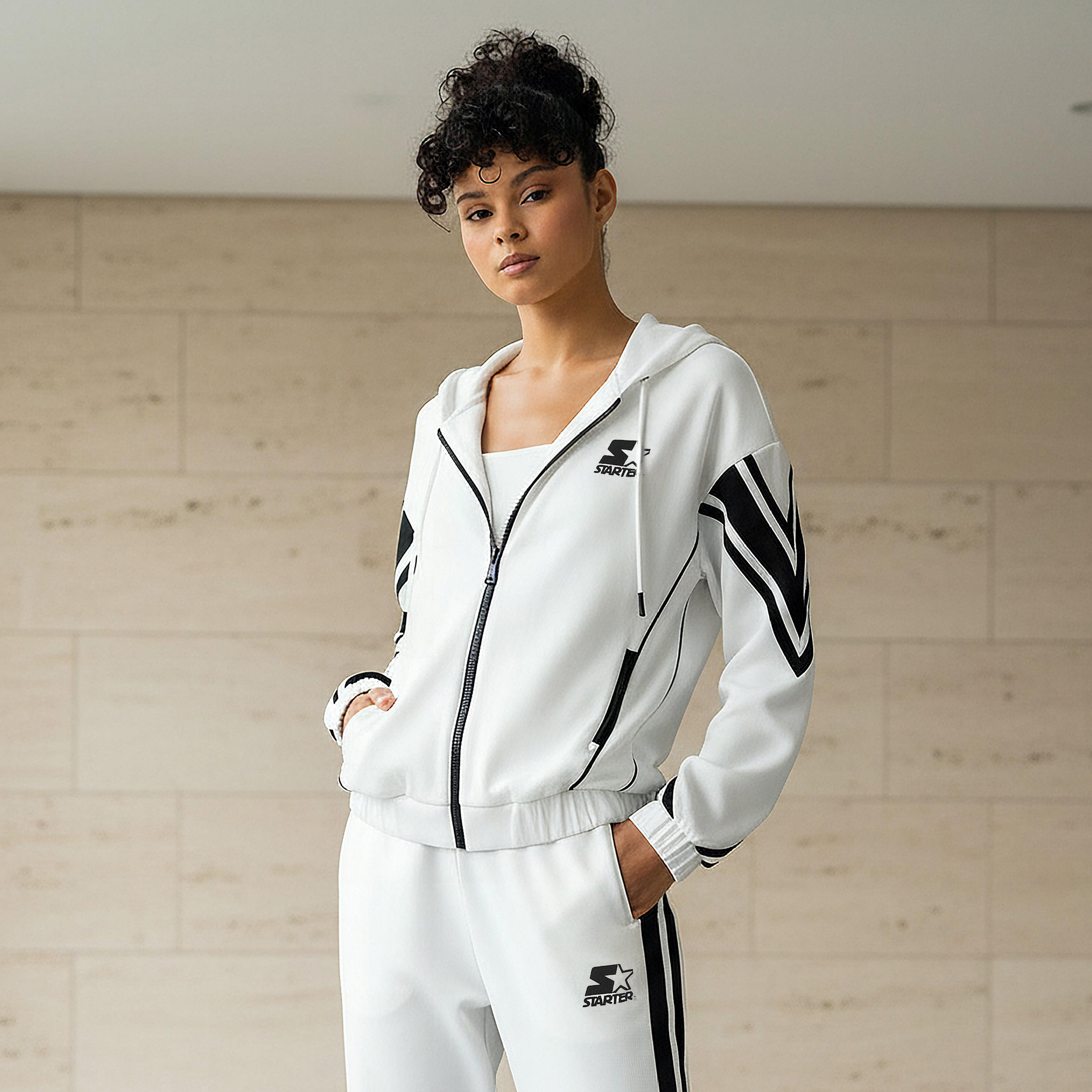 Starter Hooded Jacket with Stripes-women-clothing-coordsets-image-1