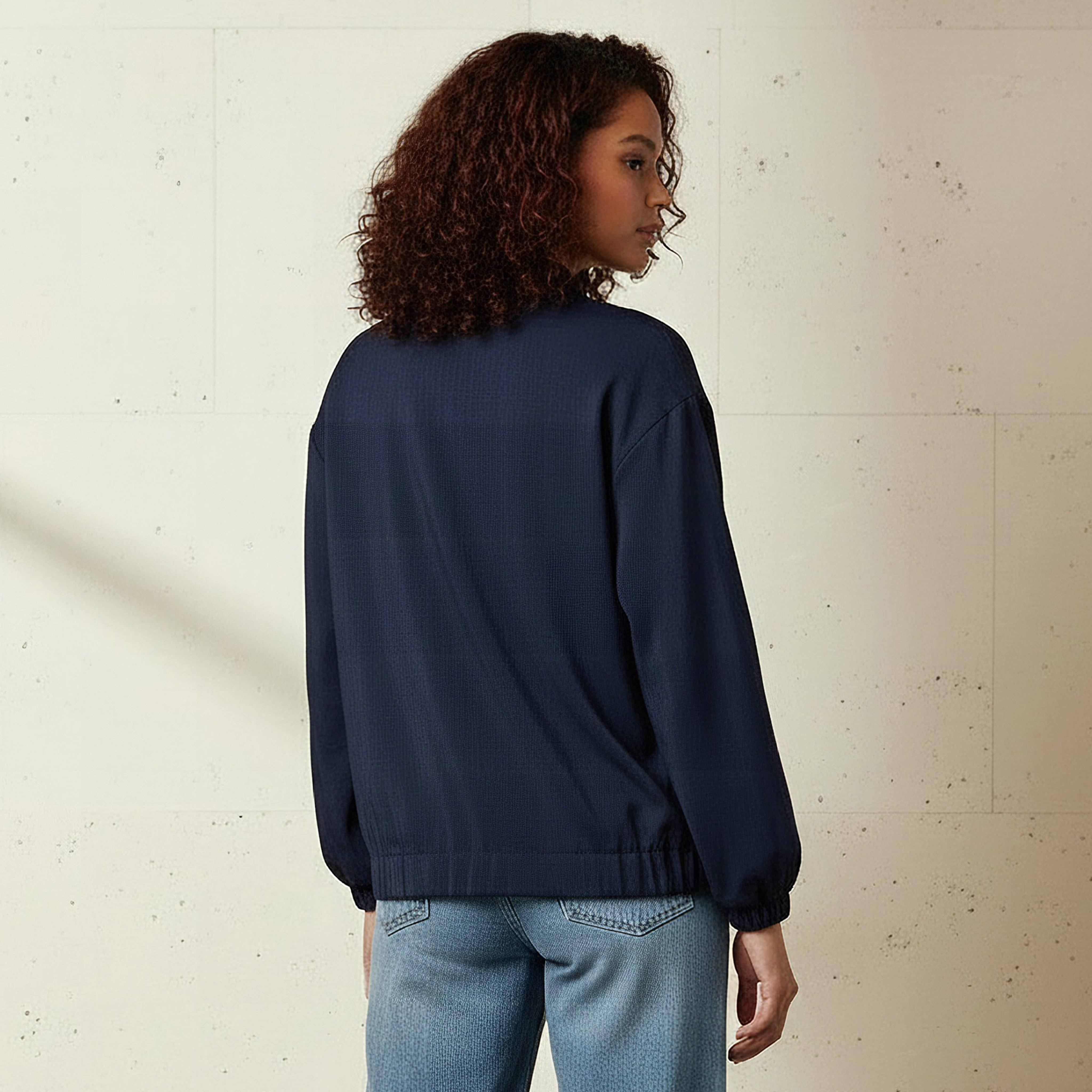 Regular Fit Snap-Button Jacket with Pockets-women-clothing-coordsets-image-3