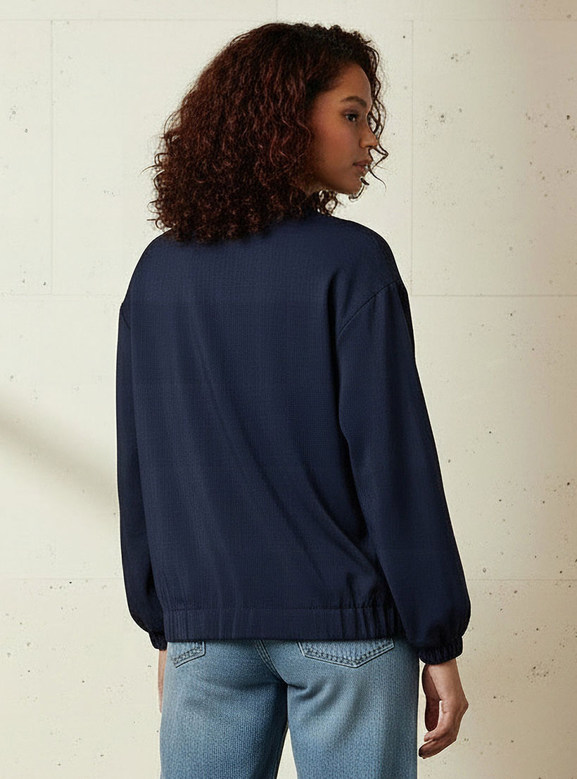جاكيت بقصة عادية وأزرار إغلاق وجيوب-women-clothing-coordsets-image-3