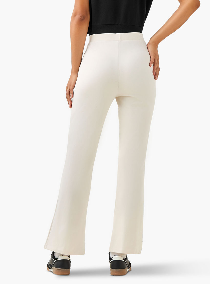 بنطلون ليقنز بساق واسعة من الأسفل وتفاصيل خطوط-women-clothing-bottoms-leggings-image-2